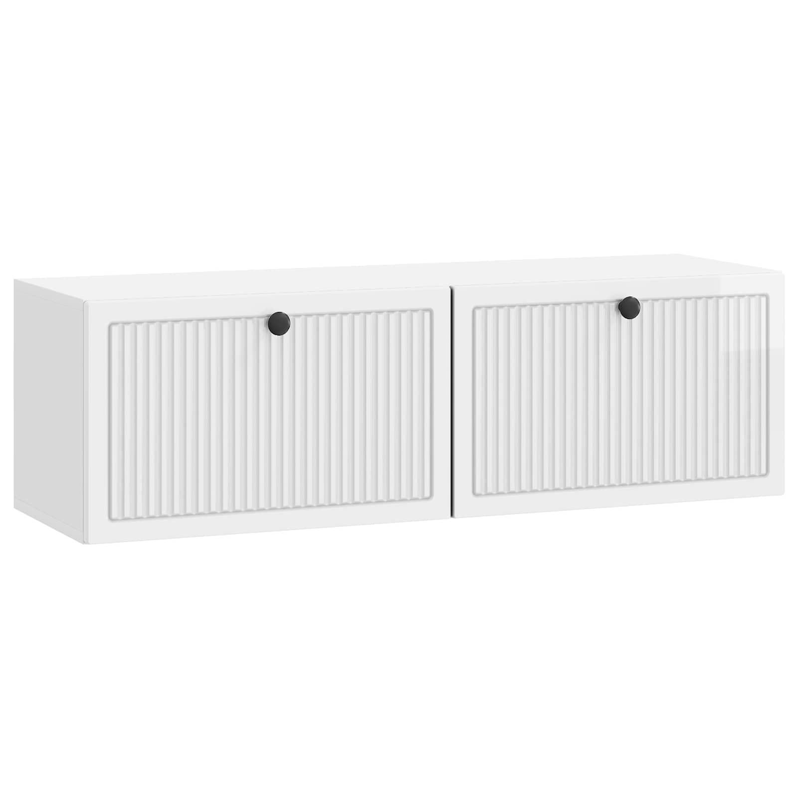 Væghængt TV-skab Hvid højglans 98 x 31 x 30 cm Konstrueret træ billede