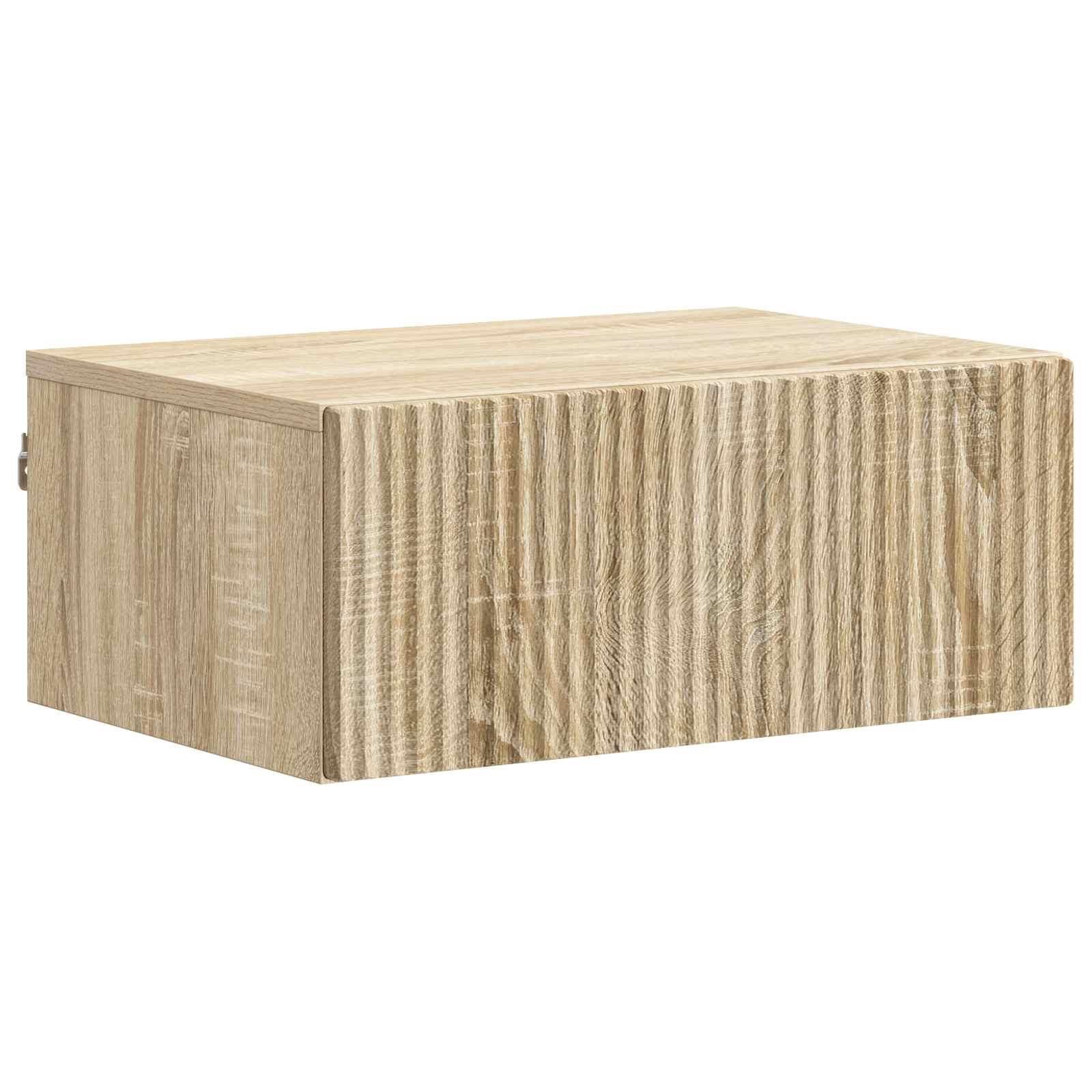 Væghængt Natbord Sonoma-eg 49 x 34,5 x 20 cm Konstrueret træ billede