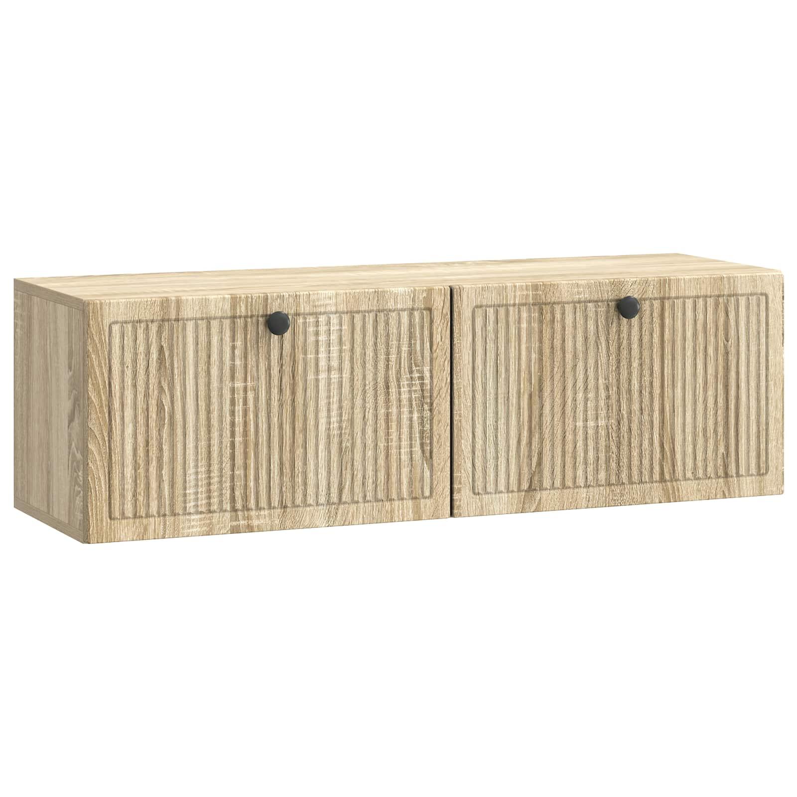 Væghængt TV-skab Sonoma-eg 98 x 31 x 30 cm Konstrueret træ billede