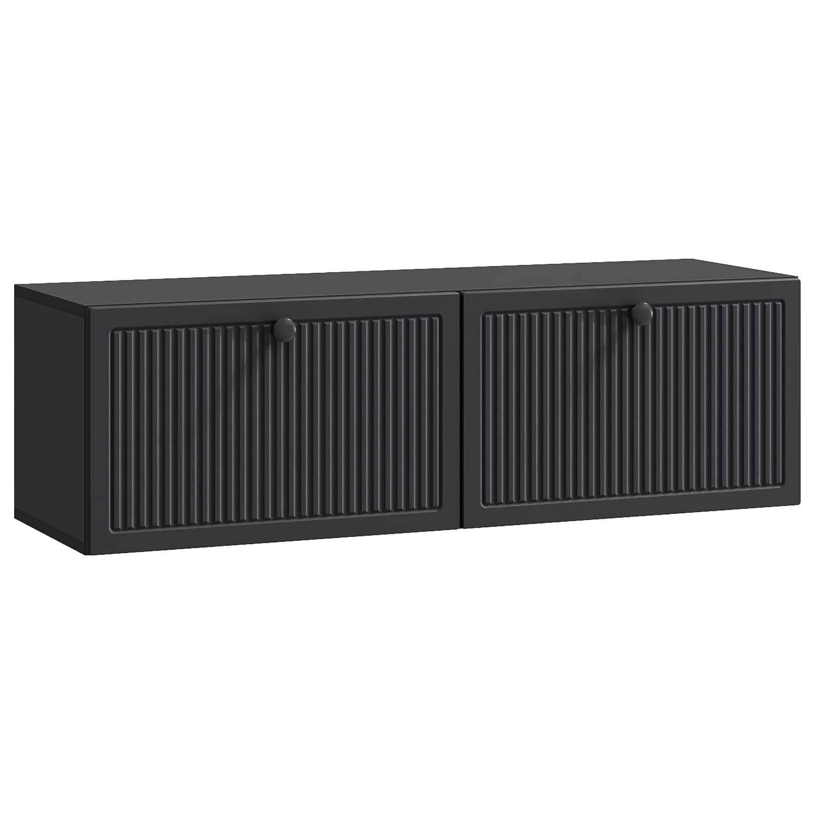 Væghængt TV-skab Sort 98 x 31 x 30 cm Konstrueret træ billede