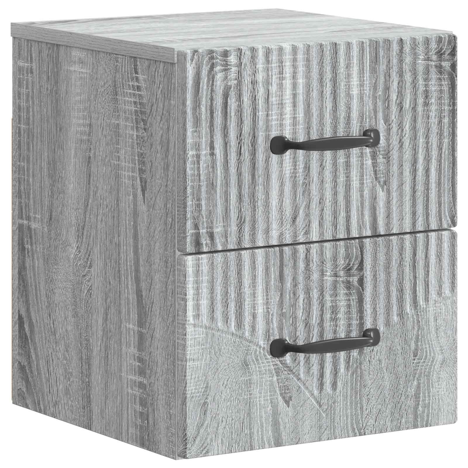 Væghængt Natbord med skuffe Grå sonoma-eg 34,5 x 33 x 40 cm billede