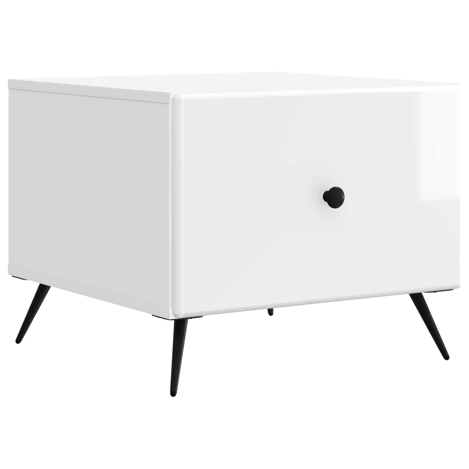 Sofabord Hvid højglans 49 x 50 x 40 cm Konstrueret træ billede