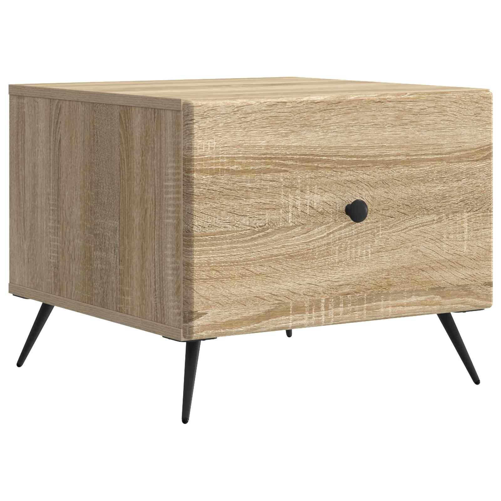 Sofabord med skuffe Sonoma-eg 49 x 50 x 40 cm Konstrueret træ billede