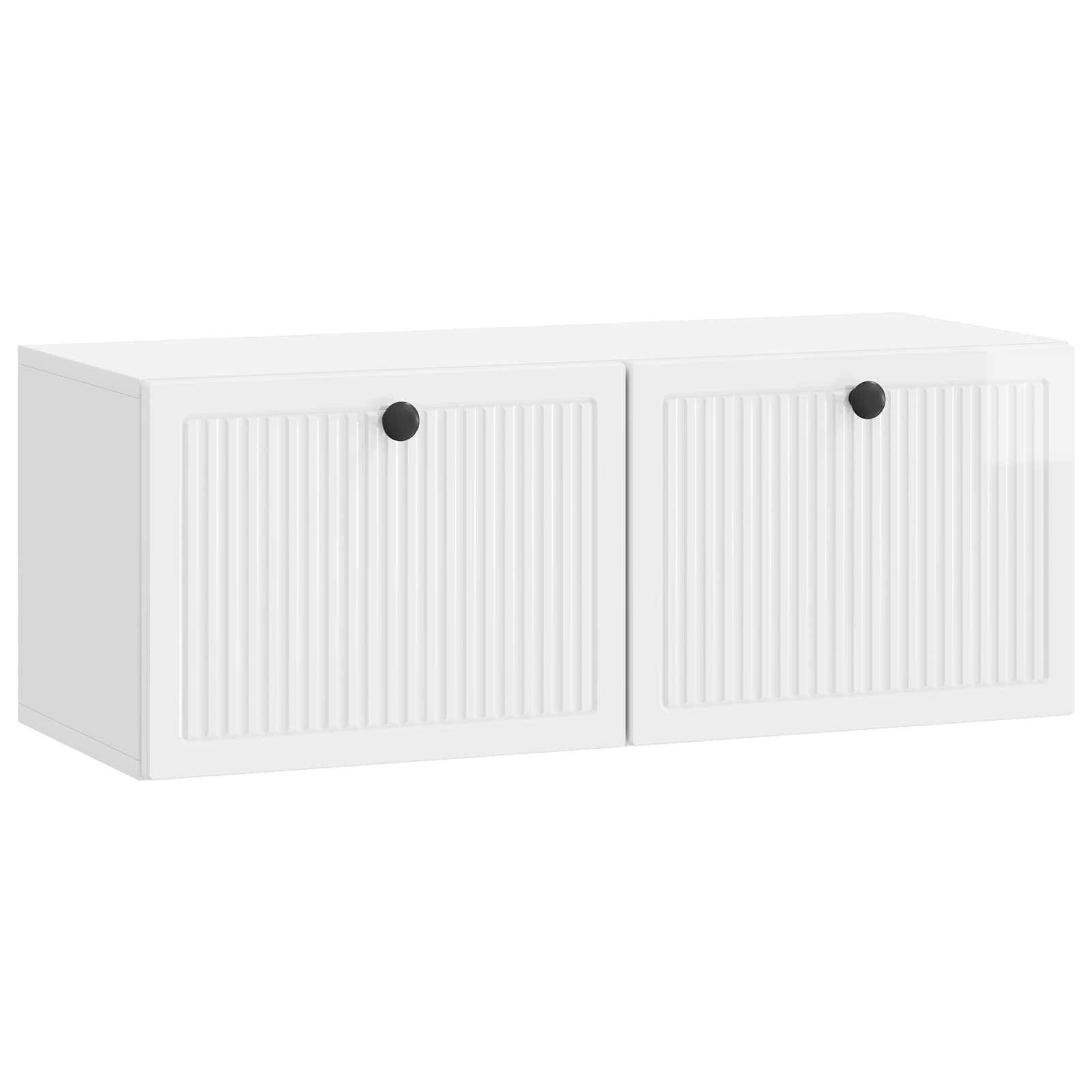 Væghængt TV-skab Vægmonteret Hvid højglans 78,5 x 31 x 30 cm billede