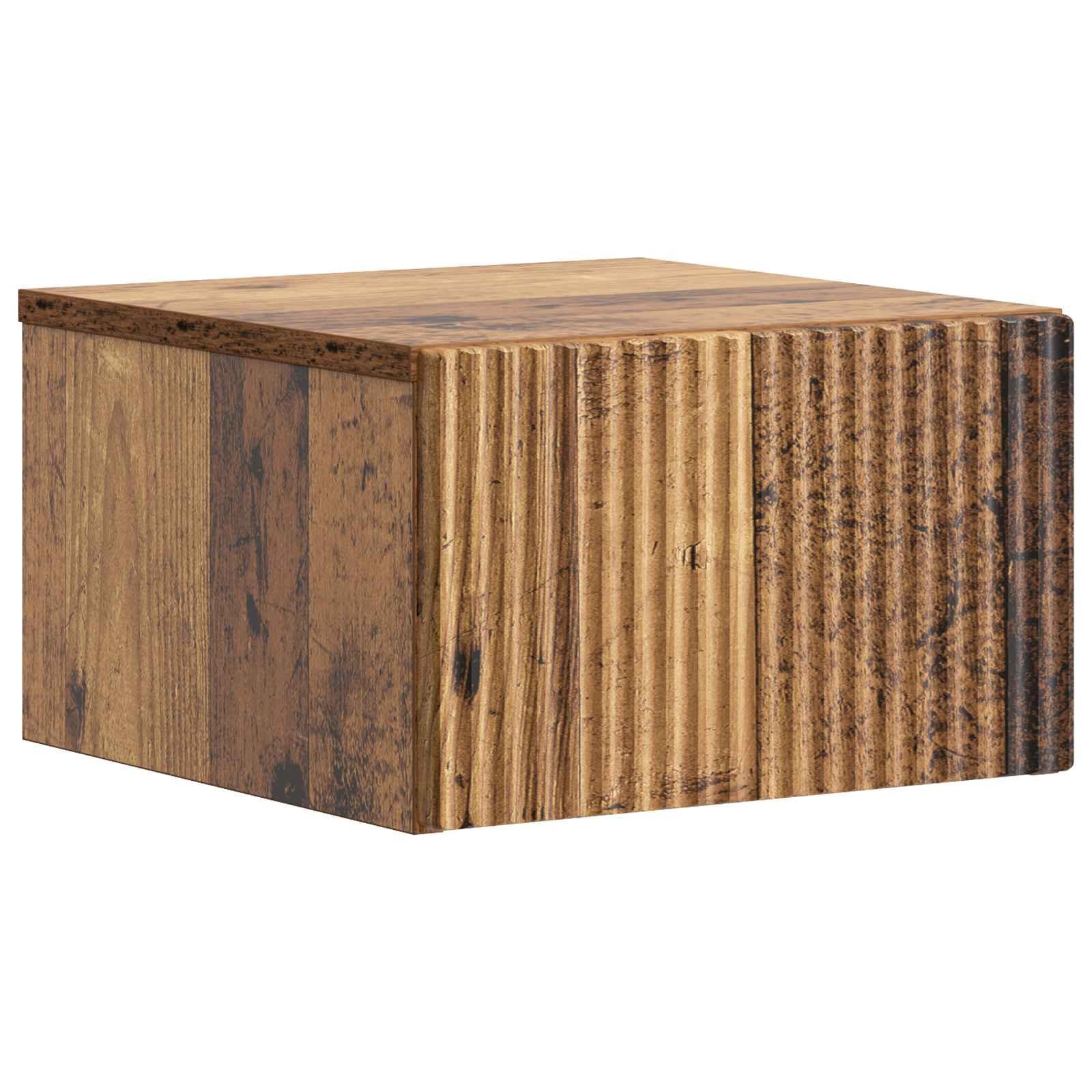 Væghængt Natbord Gammelt træ 33 x 34,5 x 20 cm Konstrueret træ billede