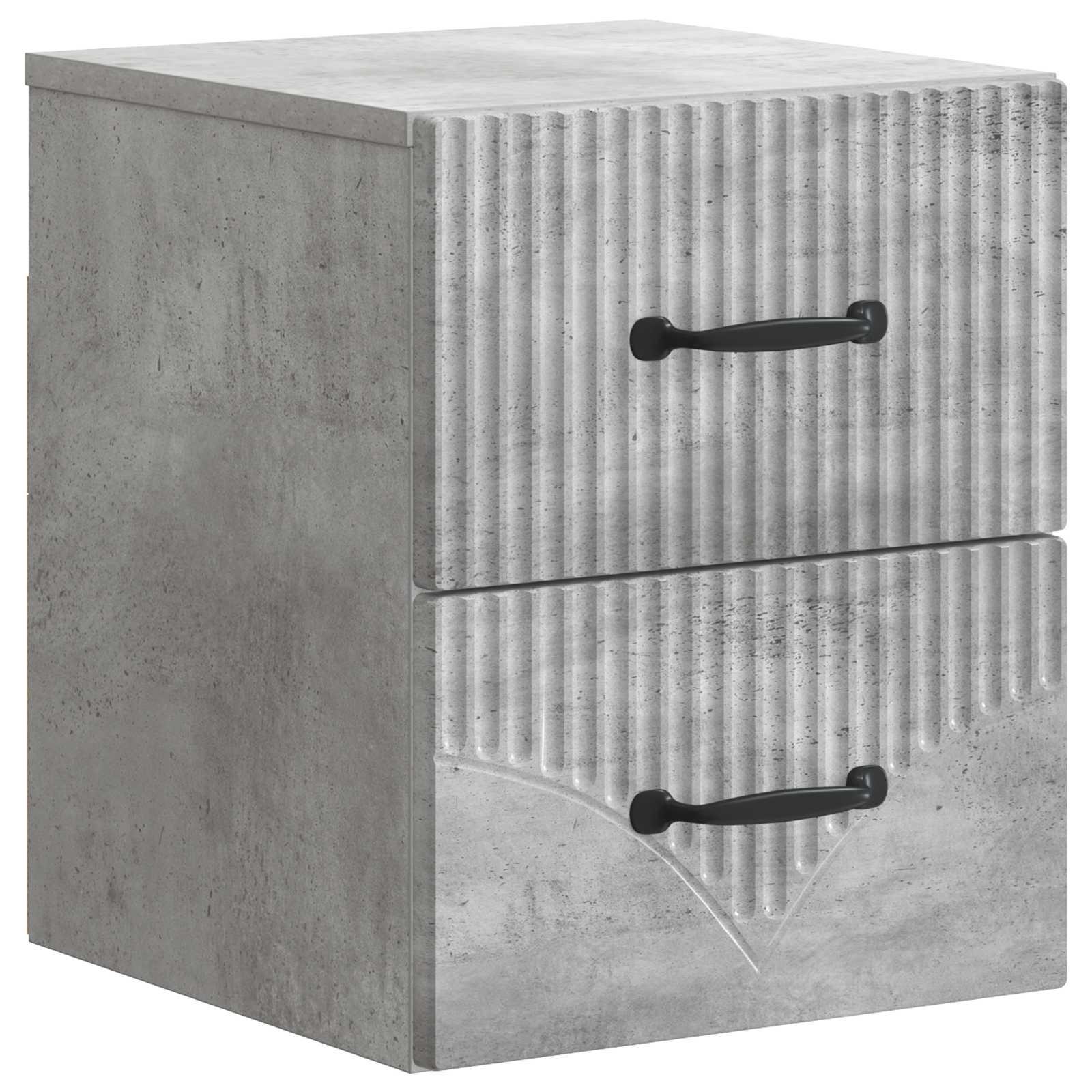 Væghængt Natbord Betongrå 34,5 x 33 x 40 cm Konstrueret træ billede