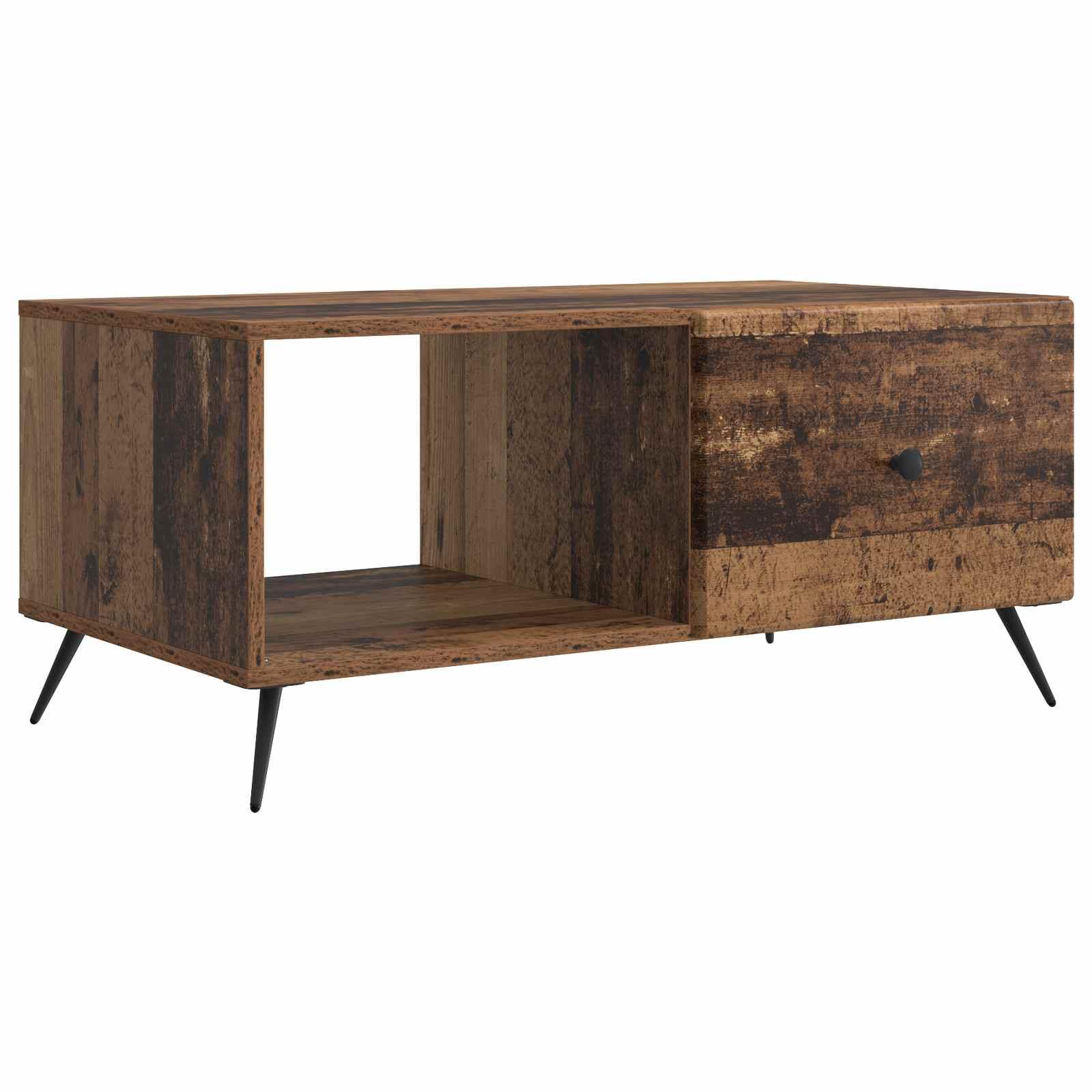 Sofabord Gammelt træ 90 x 50 x 40 cm Konstrueret træ billede