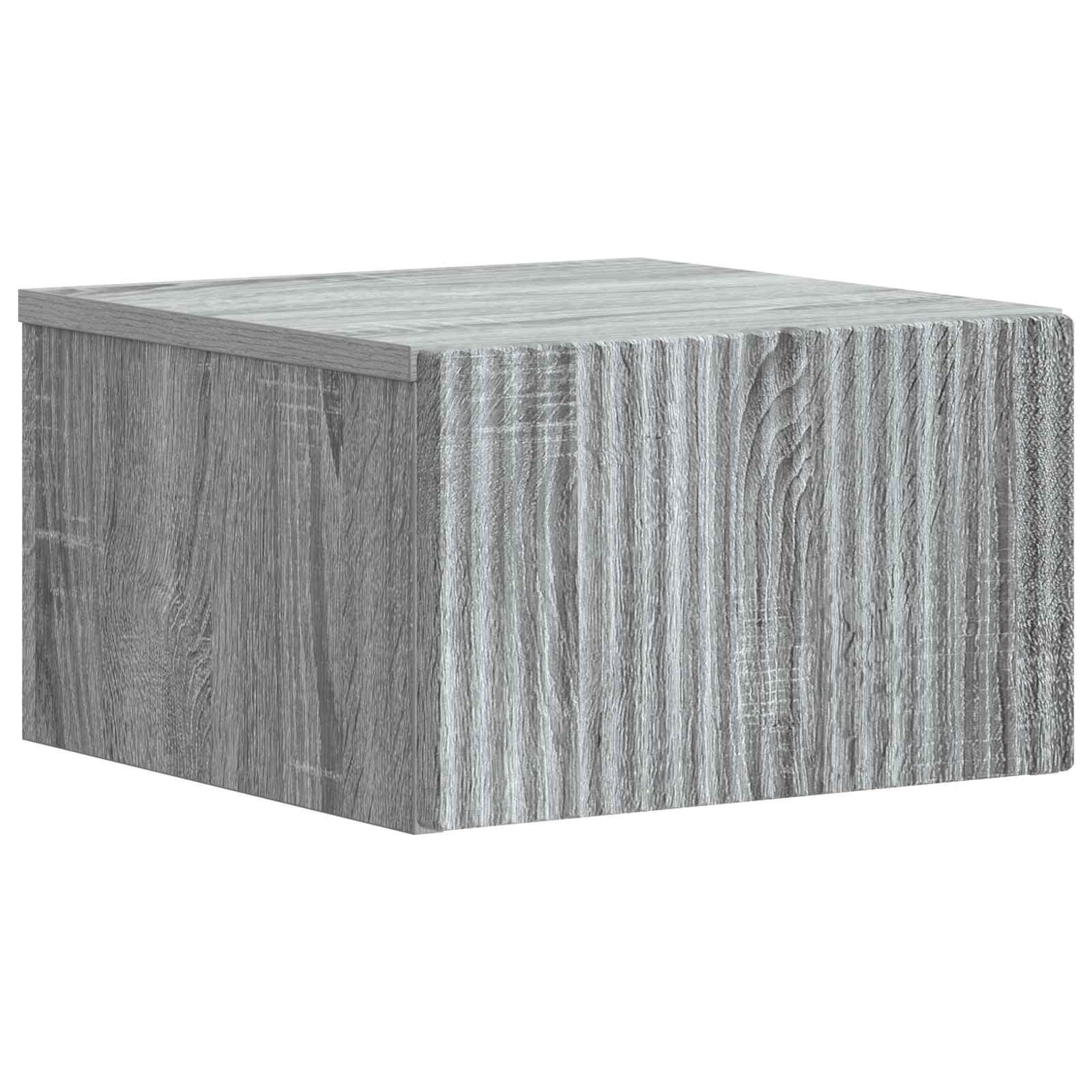 Væghængt Natbord med skuffe Grå sonoma-eg 33 x 34,5 x 20 cm billede