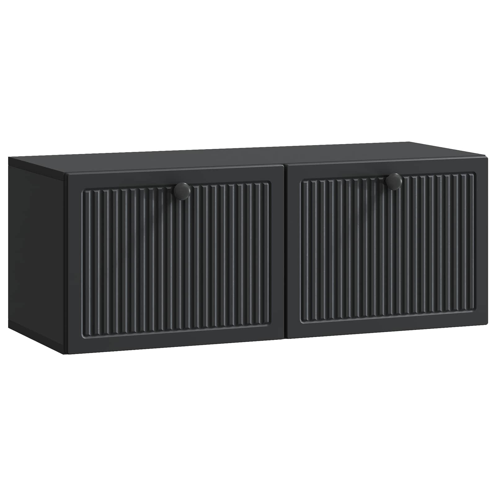 Væghængt TV-skab Sort 78,5 x 31 x 30 cm Konstrueret træ billede