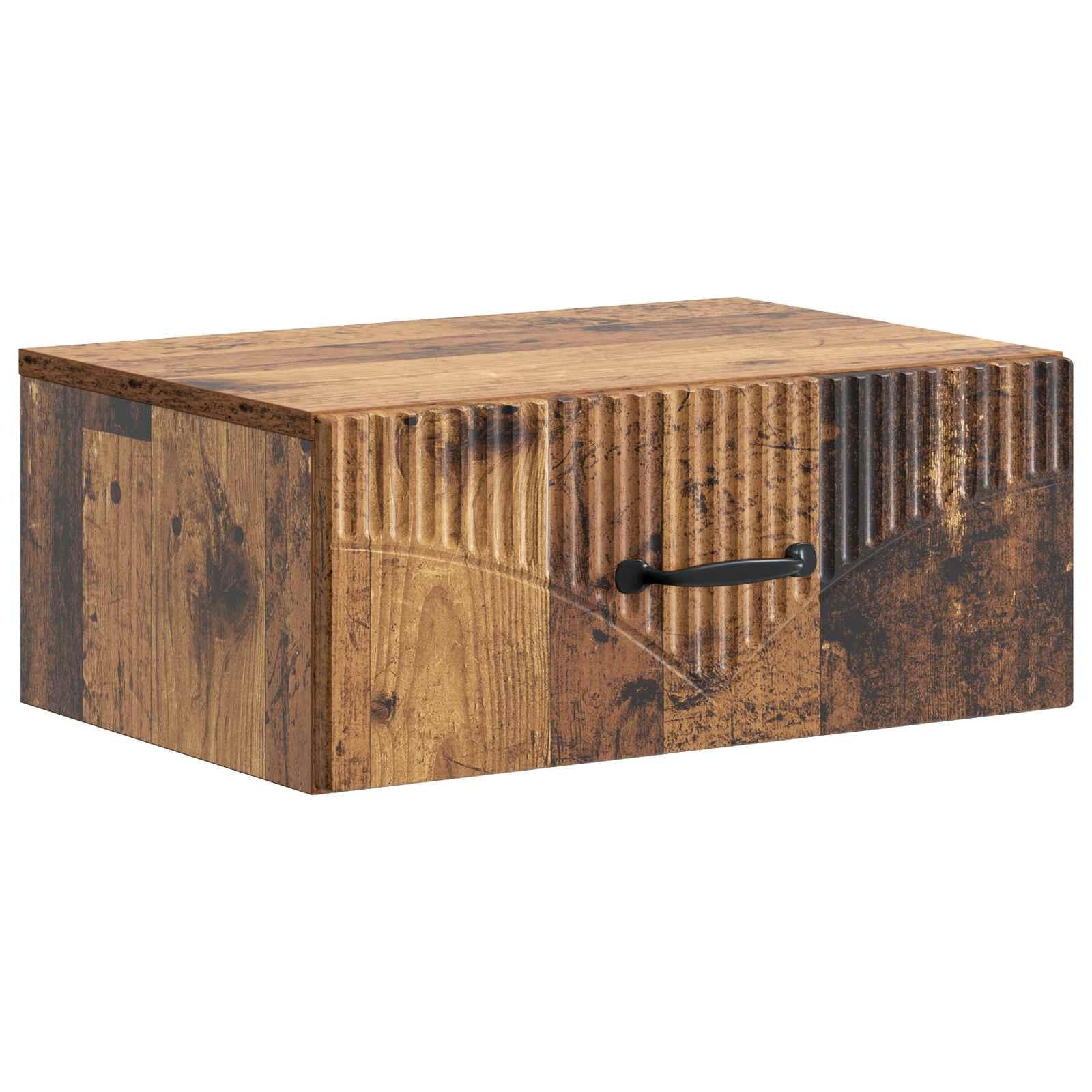 Væghængt Natbord Gammelt træ 49 x 34,5 x 20 cm Konstrueret træ billede