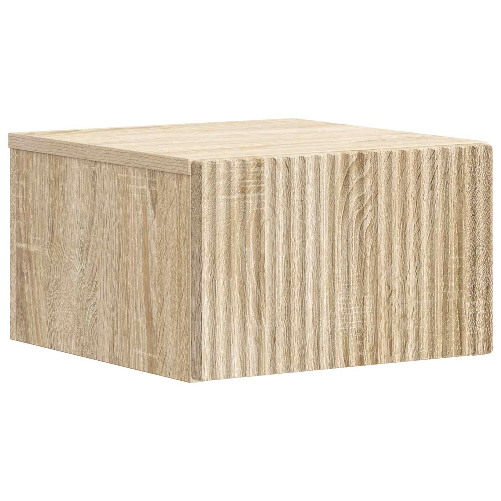Væghængt Natbord Sonoma-eg 33 x 34,5 x 20 cm Konstrueret træ billede