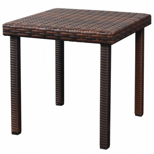 Liggestole 2 stk. med bord polyrattan brun