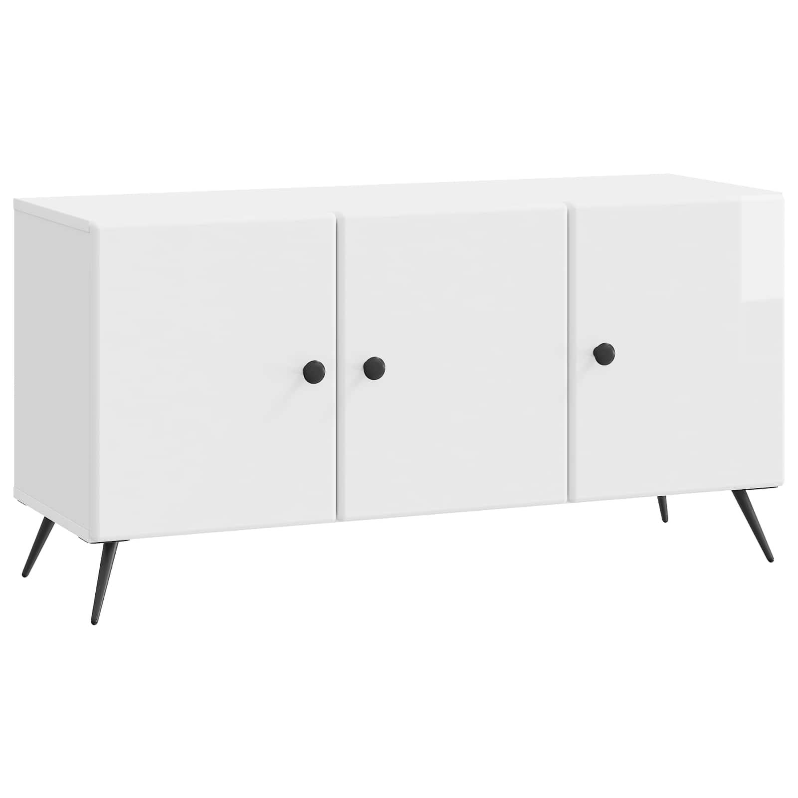 TV-skab Hvid højglans 99 x 34,5 x 50 cm Konstrueret træ billede