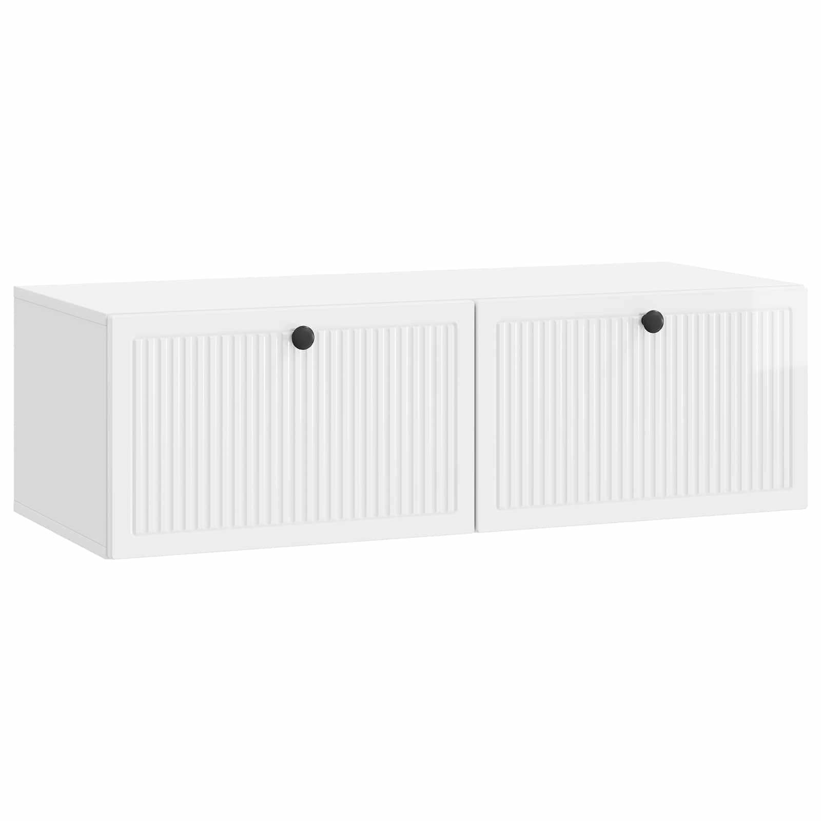 Væghængt TV-skab Hvid højglans 98 x 41 x 30 cm Konstrueret træ billede