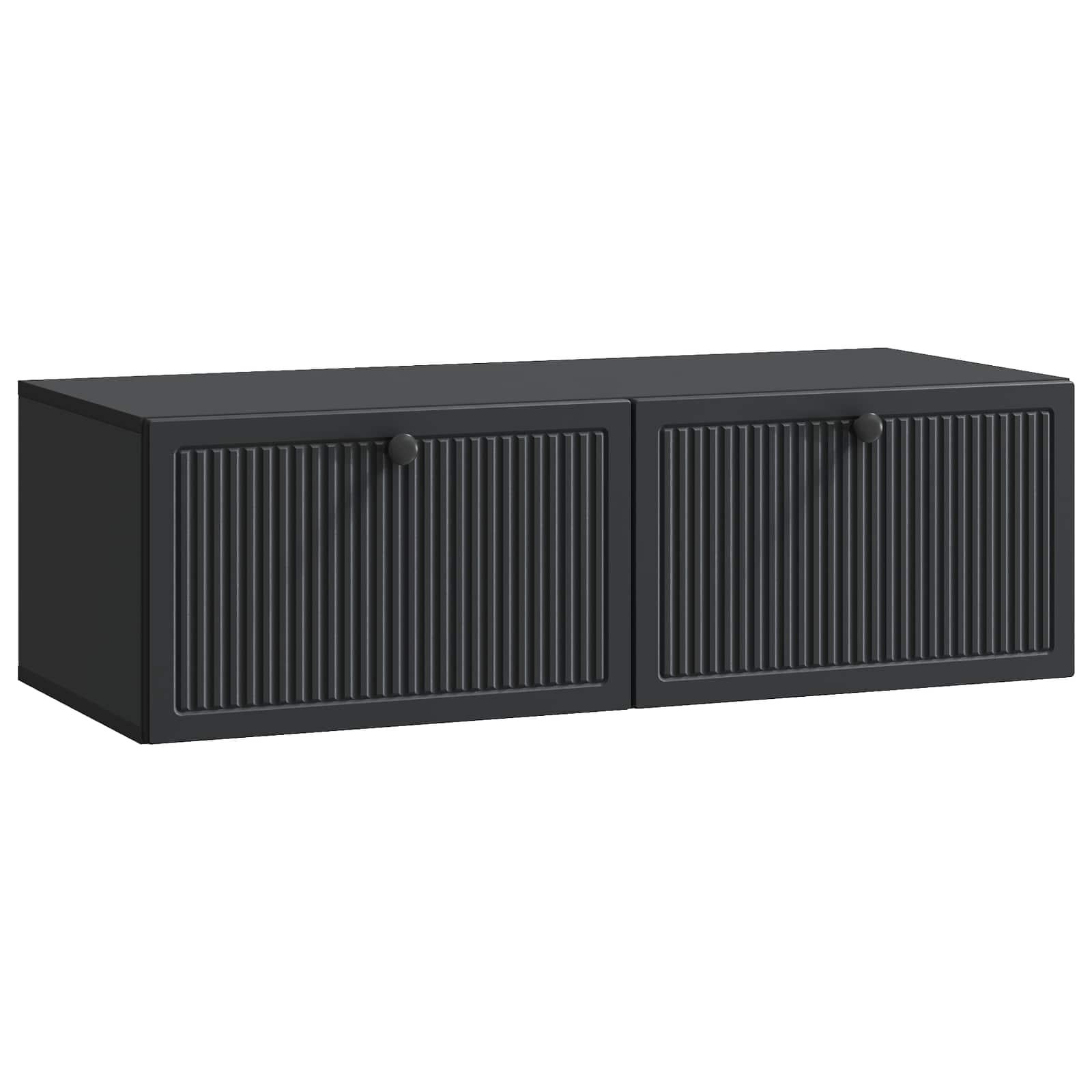 Væghængt TV-skab Sort 98 x 41 x 30 cm Konstrueret træ billede