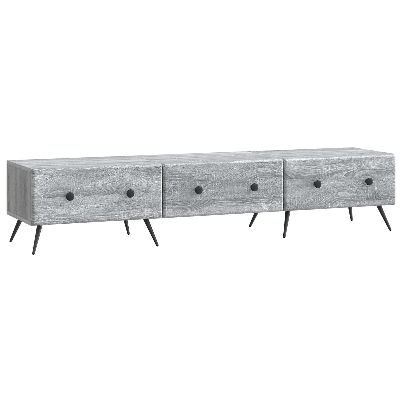 TV-skab Grå sonoma-eg 147 x 34,5 x 30 cm Konstrueret træ billede