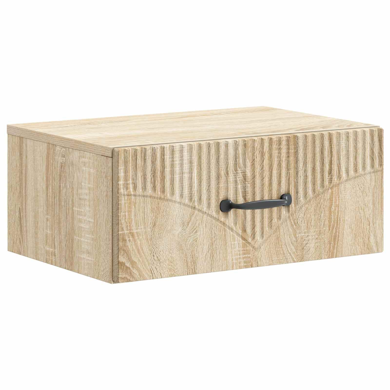 Væghængt Natbord Sonoma-eg 49 x 34,5 x 20 cm Konstrueret træ billede