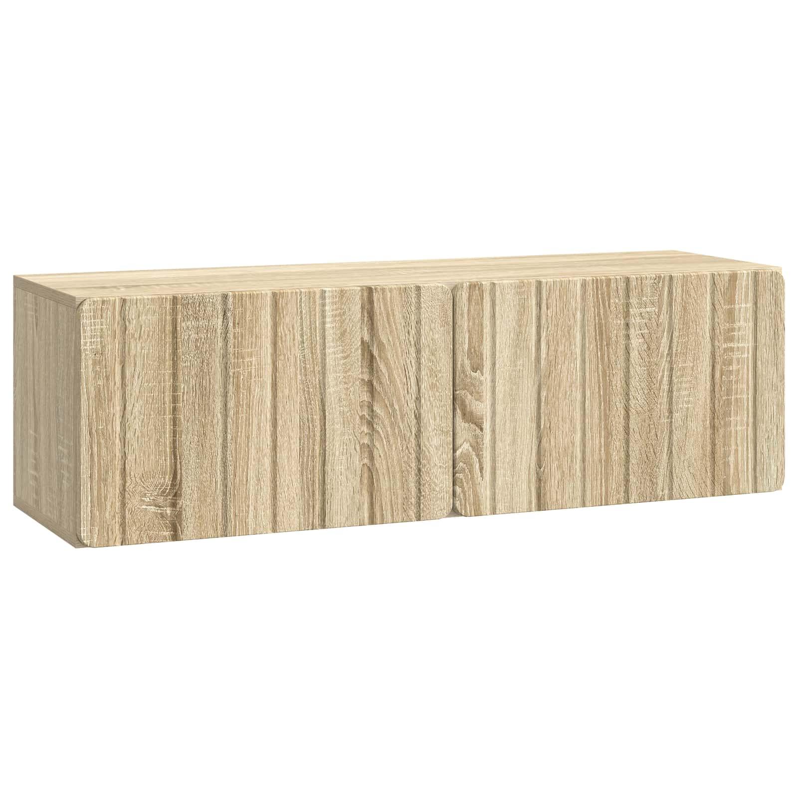 Væghængt TV-skab Sonoma-eg 98 x 31 x 30 cm Konstrueret træ billede
