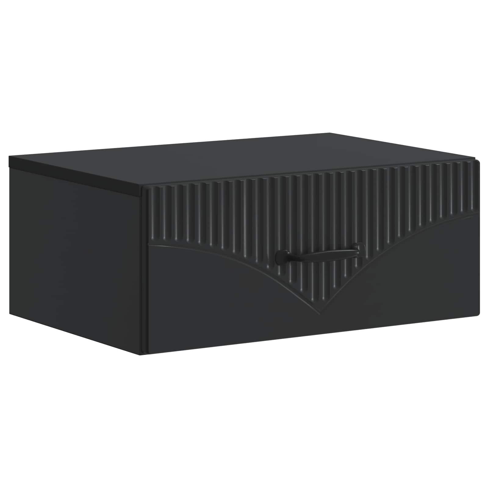 Væghængt Natbord Sort 49 x 34,5 x 20 cm Konstrueret træ billede