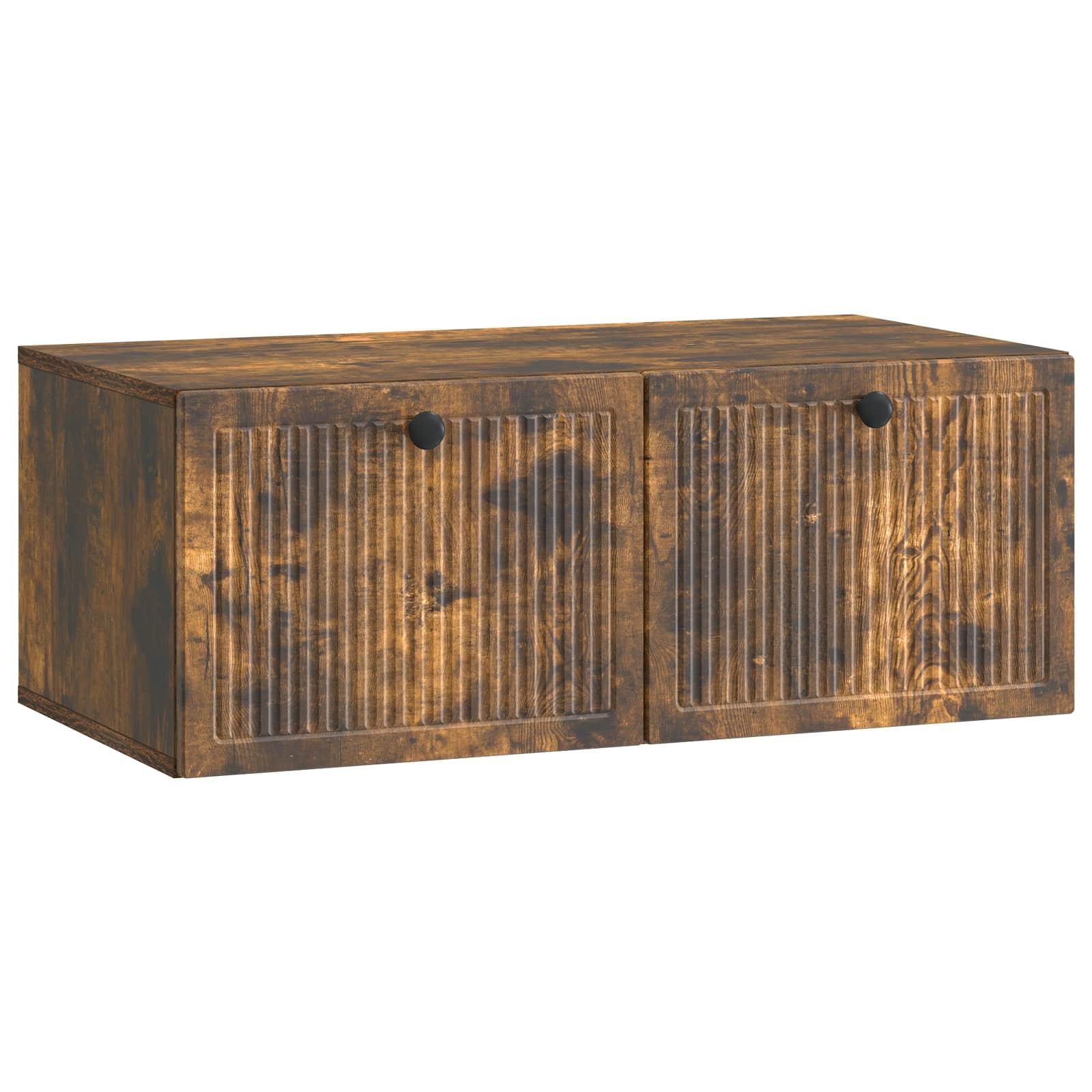 Væghængt TV-skab Røget eg 78,5 x 41 x 30 cm Konstrueret træ billede