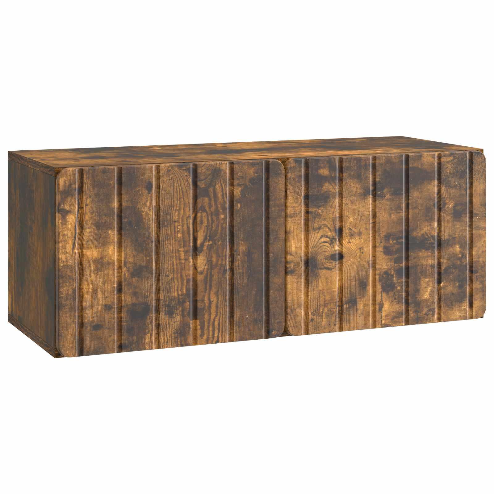 Væghængt TV-skab Røget eg 78,5 x 31 x 30 cm Konstrueret træ billede