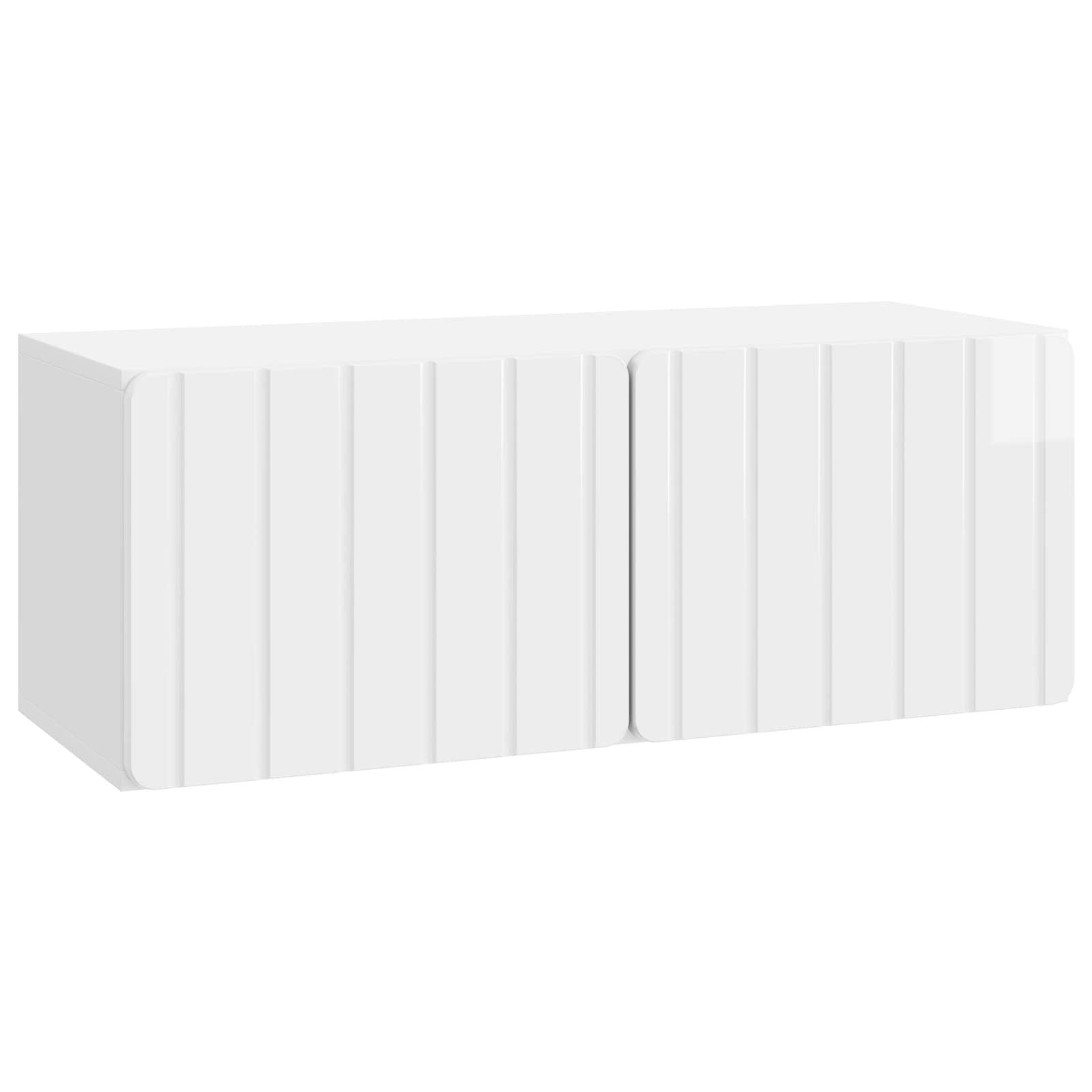 Væghængt TV-skab Vægmonteret Hvid højglans 78,5 x 31 x 30 cm billede