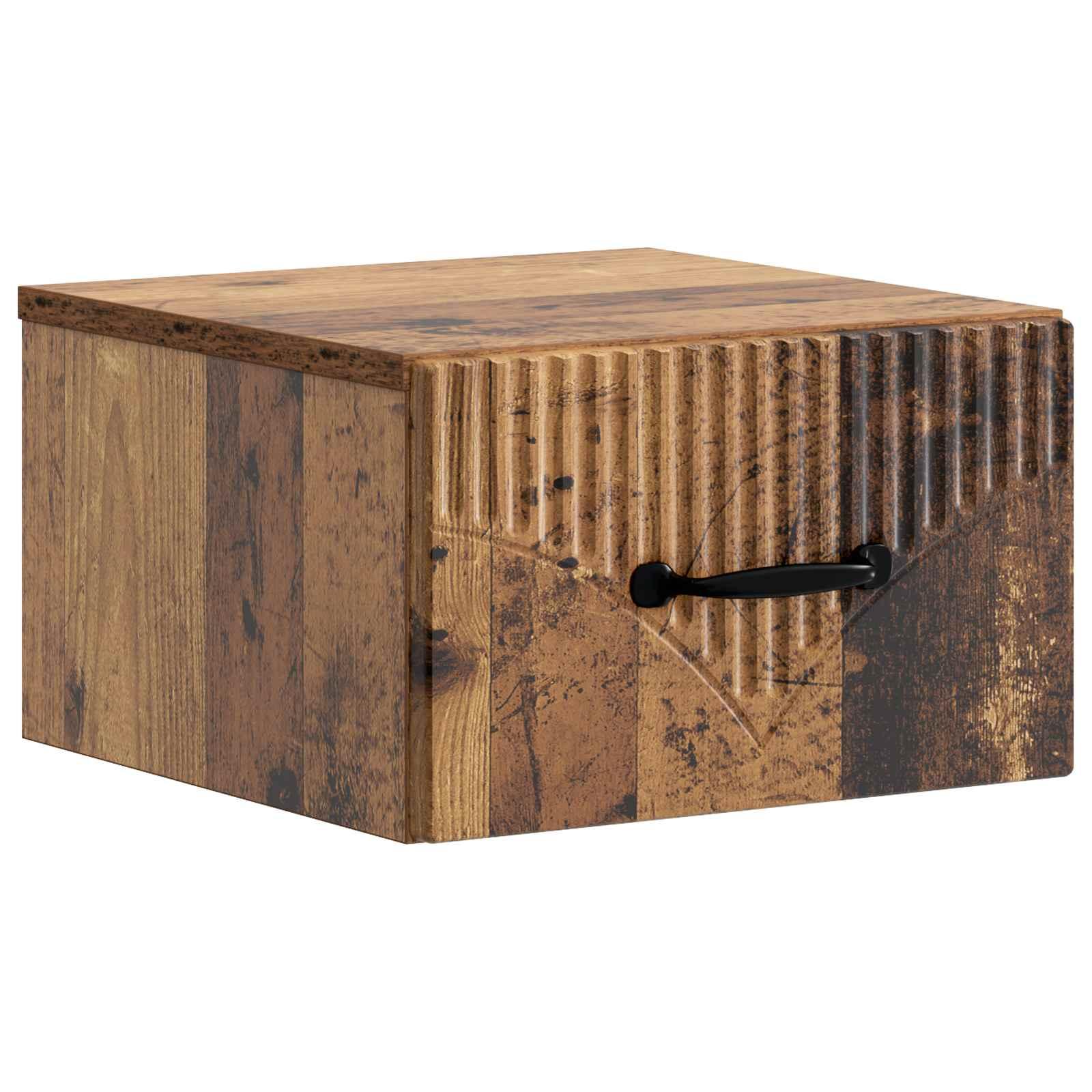 Væghængt Natbord Gammelt træ 34,5 x 33 x 20 cm Konstrueret træ billede
