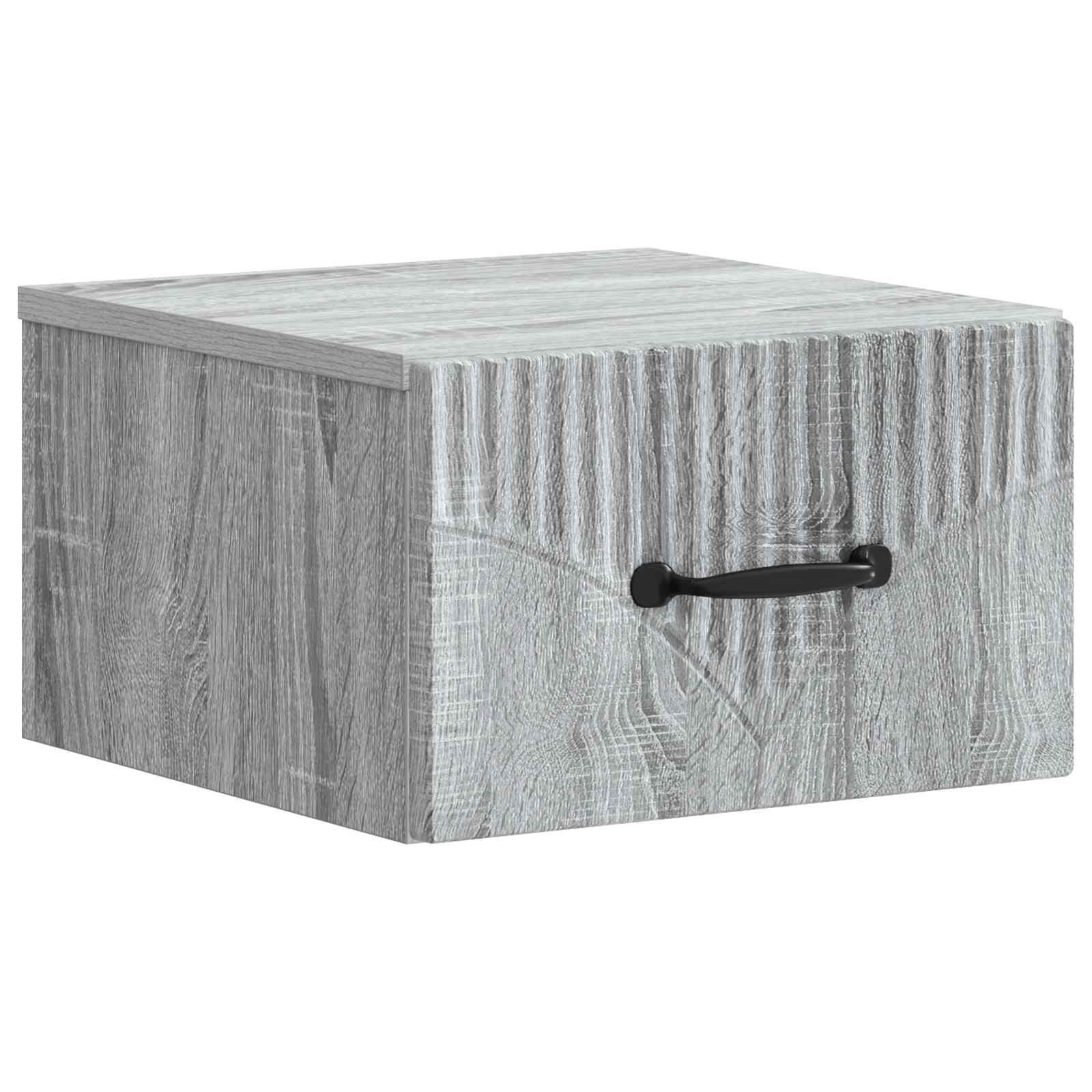 Væghængt Natbord med skuffe Grå sonoma-eg 34,5 x 33 x 20 cm billede