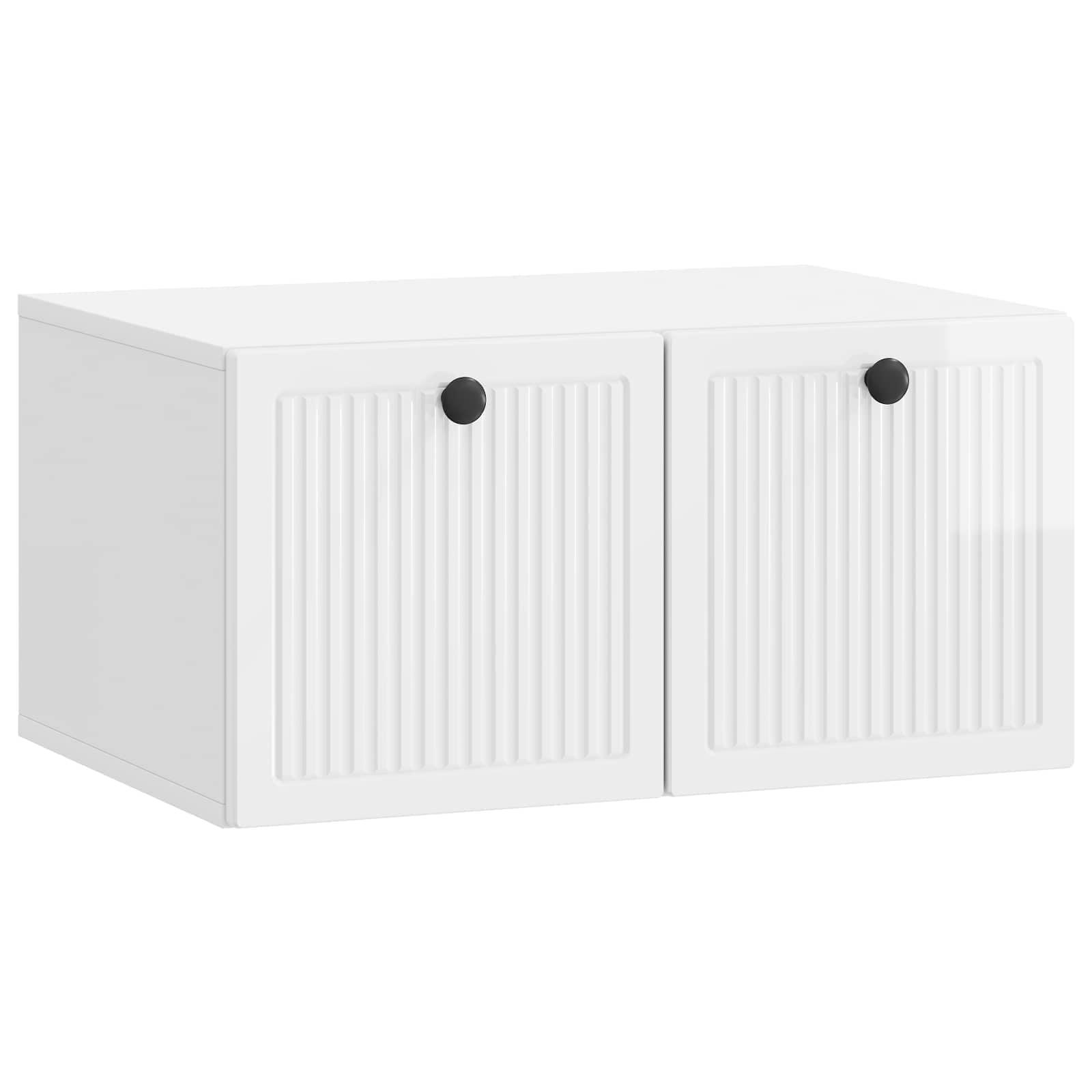 Væghængt TV-skab Vægmonteret Hvid højglans 59,5 x 41 x 30 cm billede