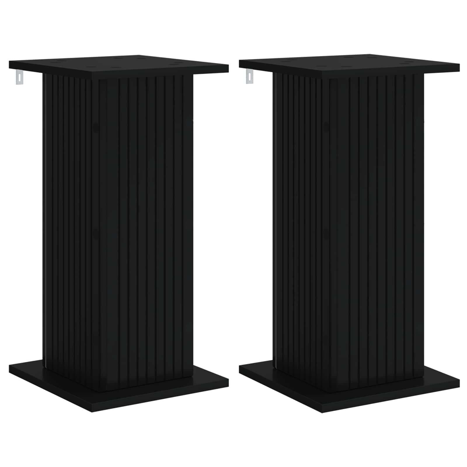 Planteholder 2 stk Sort 30,5 x 30 x 60,5 cm Konstrueret træ billede