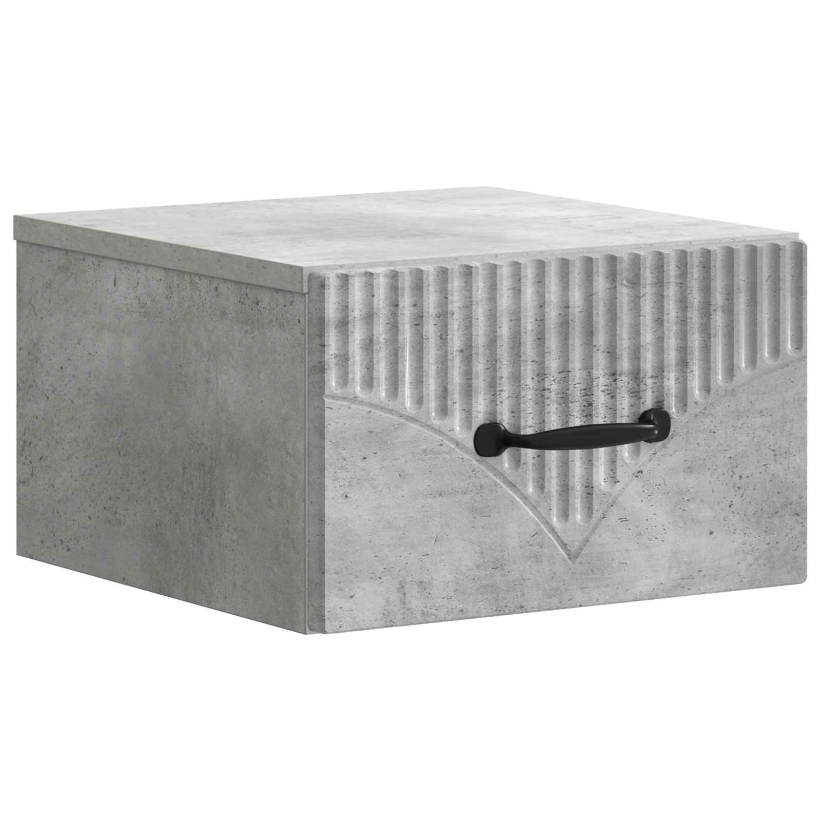 Væghængt Natbord Betongrå 34,5 x 33 x 20 cm Konstrueret træ billede