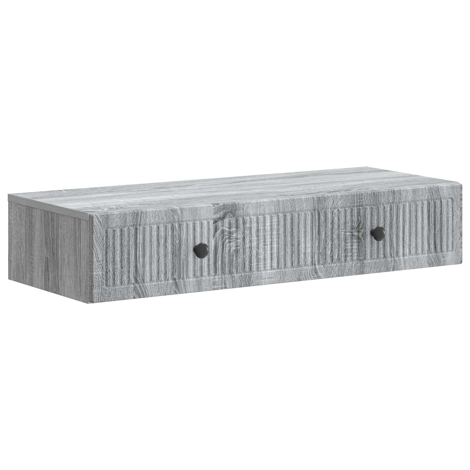 Væghængt Sideskab Grå sonoma-eg 87,5 x 34,5 x 17 cm billede