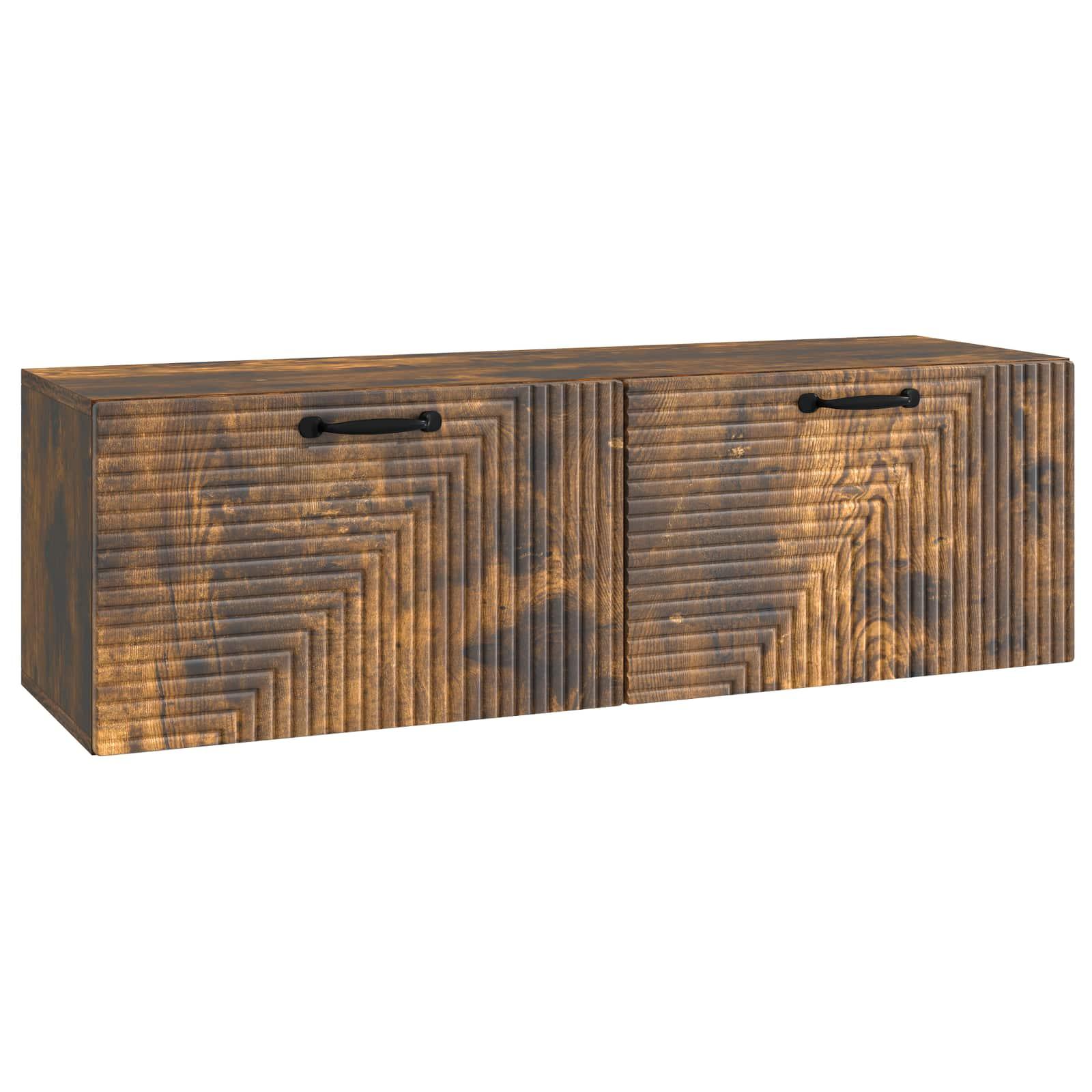 Væghængt TV-skab Røget eg 98 x 31 x 30 cm Konstrueret træ billede