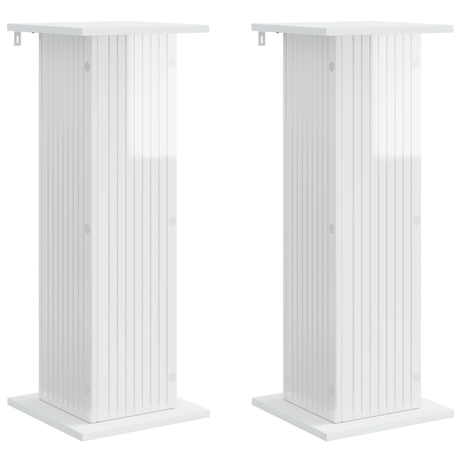 Planteholder 2 stk Hvid højglans 30,5 x 30 x 80,5 cm billede