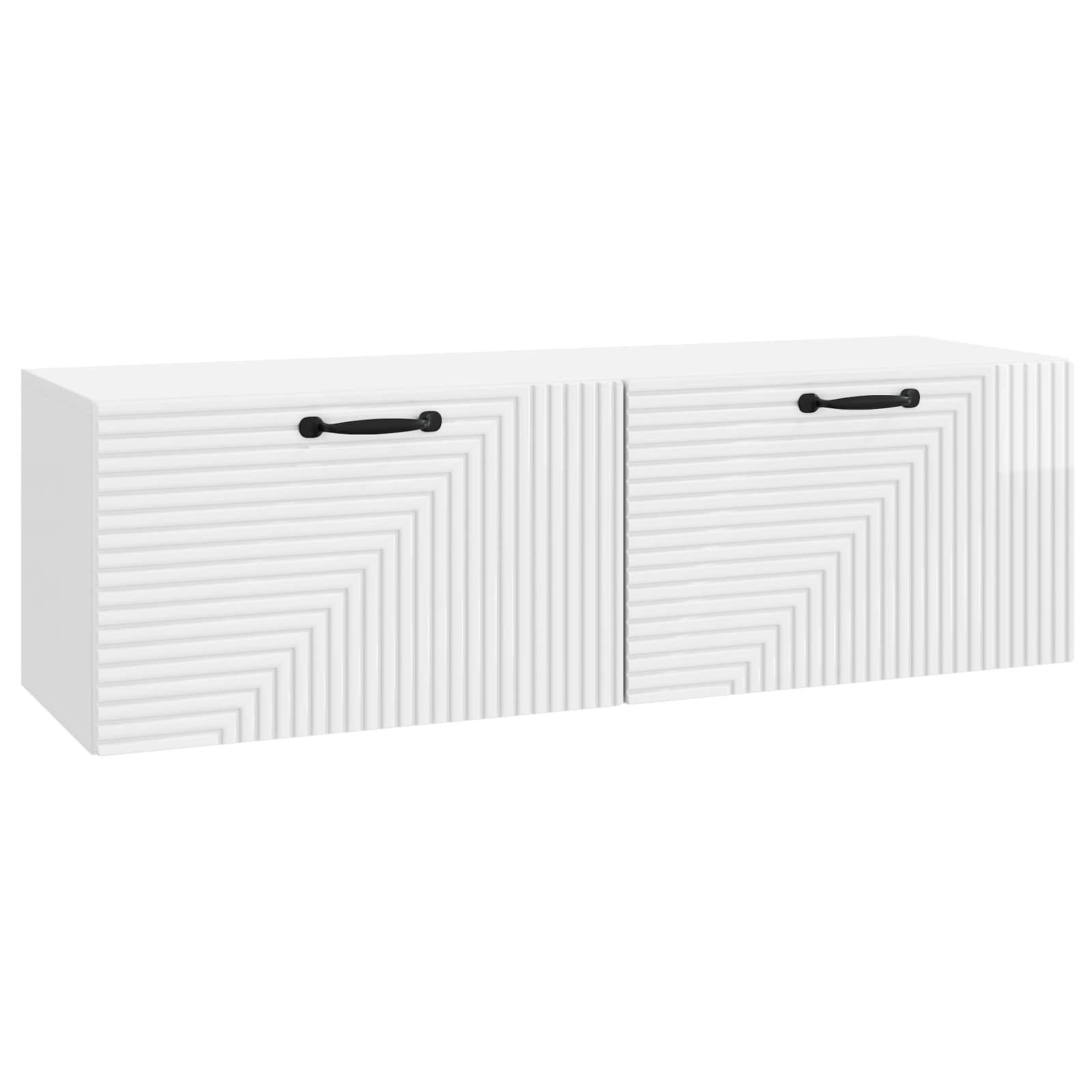 Væghængt TV-skab Hvid højglans 98 x 31 x 30 cm Konstrueret træ billede
