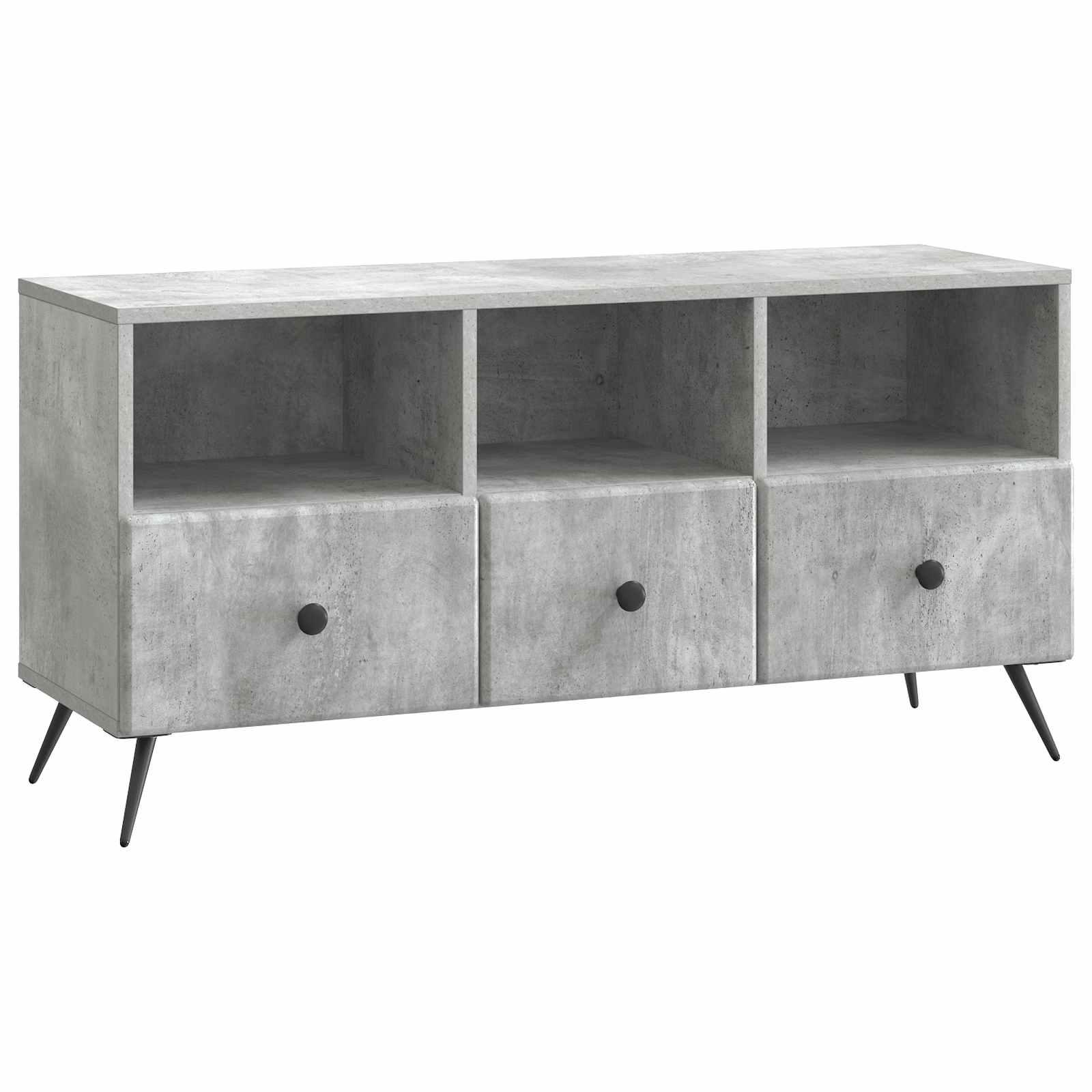 TV-skab med skuffe Betongrå 102 x 34,5 x 50 cm Konstrueret træ billede