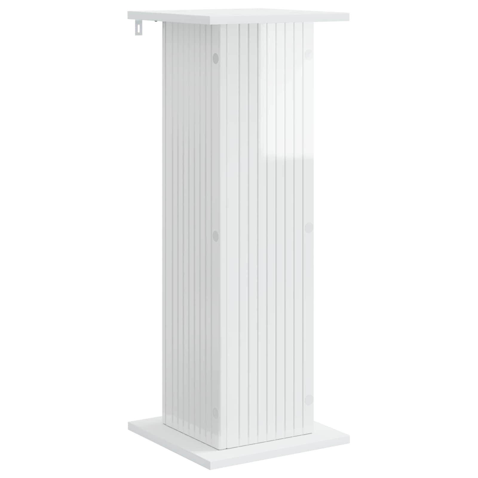 Planteholder Hvid højglans 30,5 x 30 x 80,5 cm Konstrueret træ billede