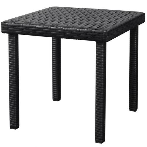 Liggestole 2 stk. med bord polyrattan sort