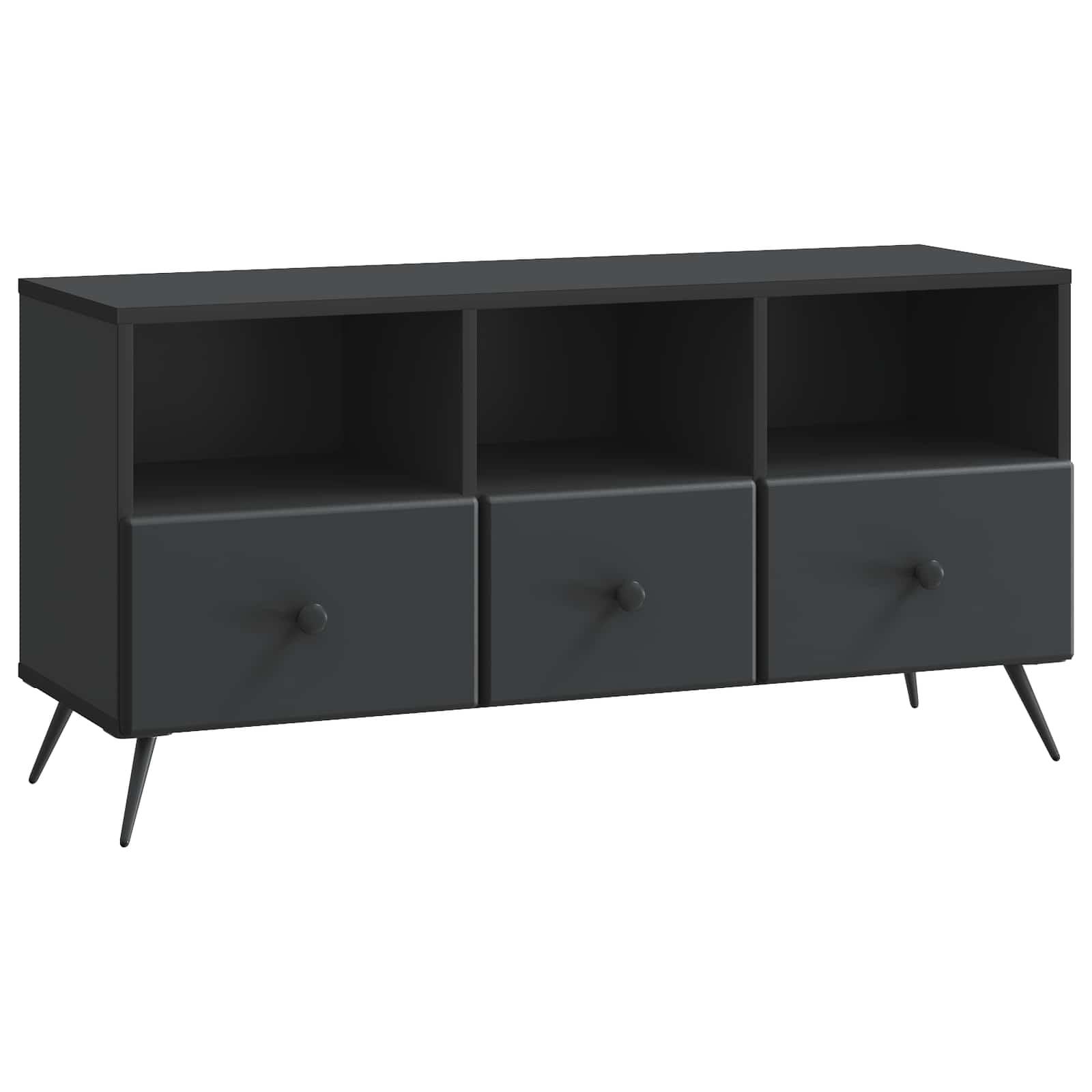 TV-skab med skuffe Sort 102 x 34,5 x 50 cm Konstrueret træ billede