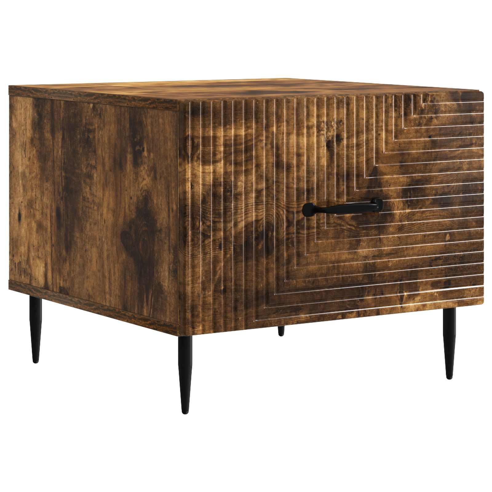 Sofabord med skuffe Røget eg 49 x 50 x 40 cm Konstrueret træ billede