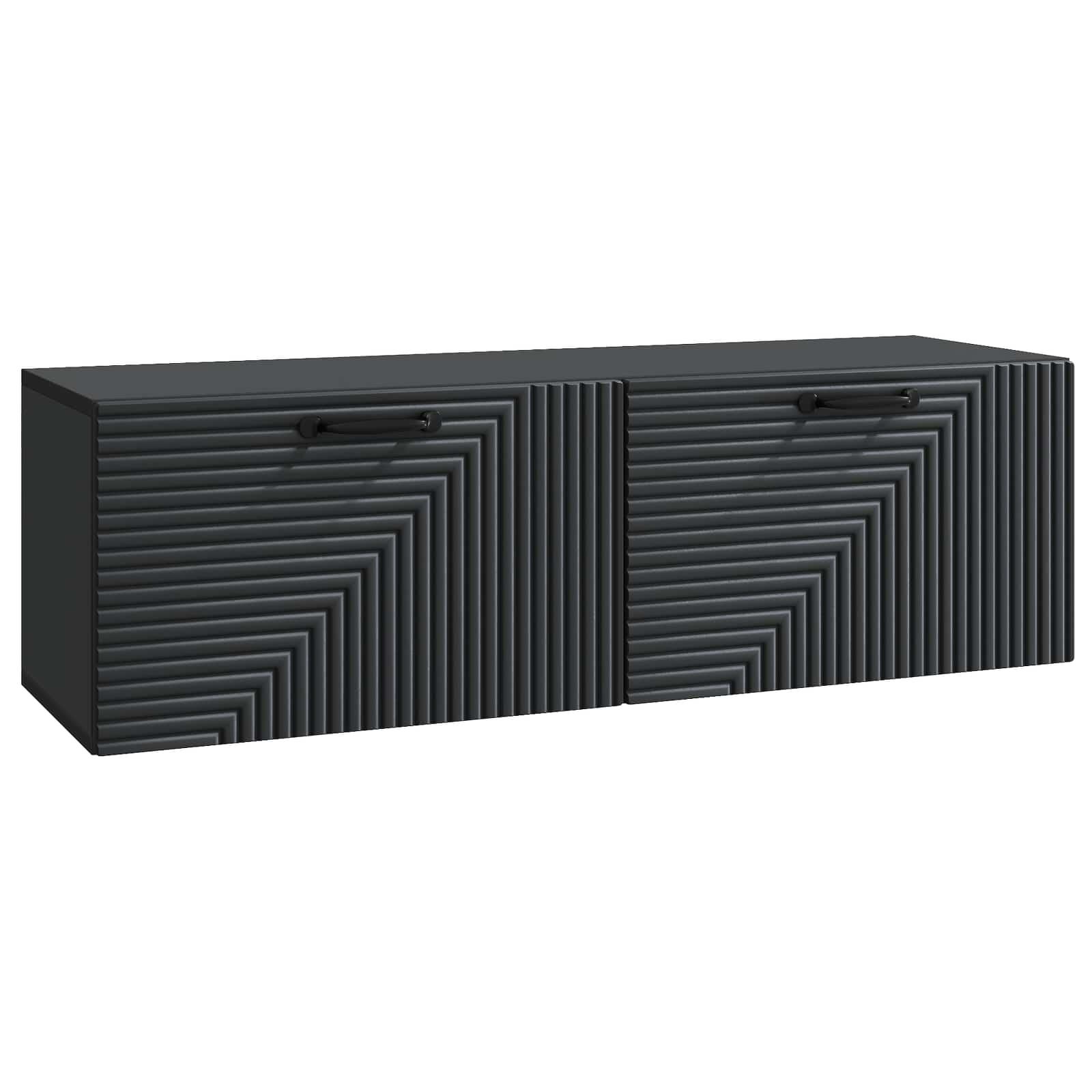 Væghængt TV-skab Sort 98 x 31 x 30 cm Konstrueret træ billede