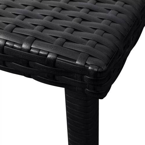 Liggestole 2 stk. med bord polyrattan sort