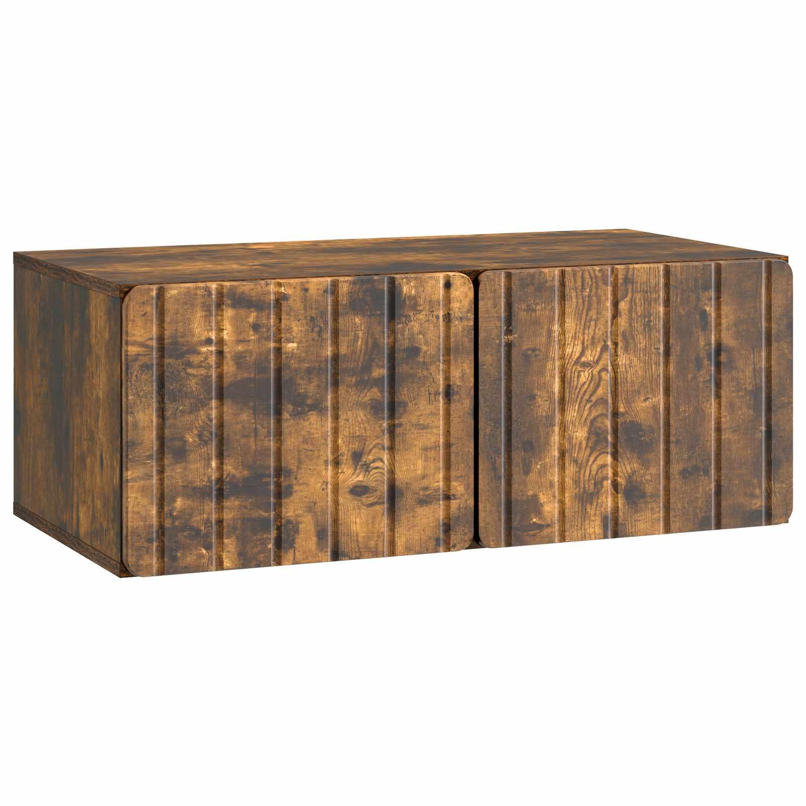 Væghængt TV-skab Røget eg 78,5 x 41 x 30 cm Konstrueret træ billede