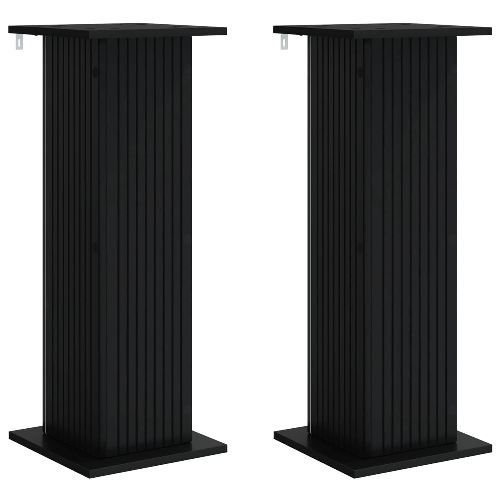Planteholder 2 stk Sort 30,5 x 30 x 80,5 cm Konstrueret træ billede