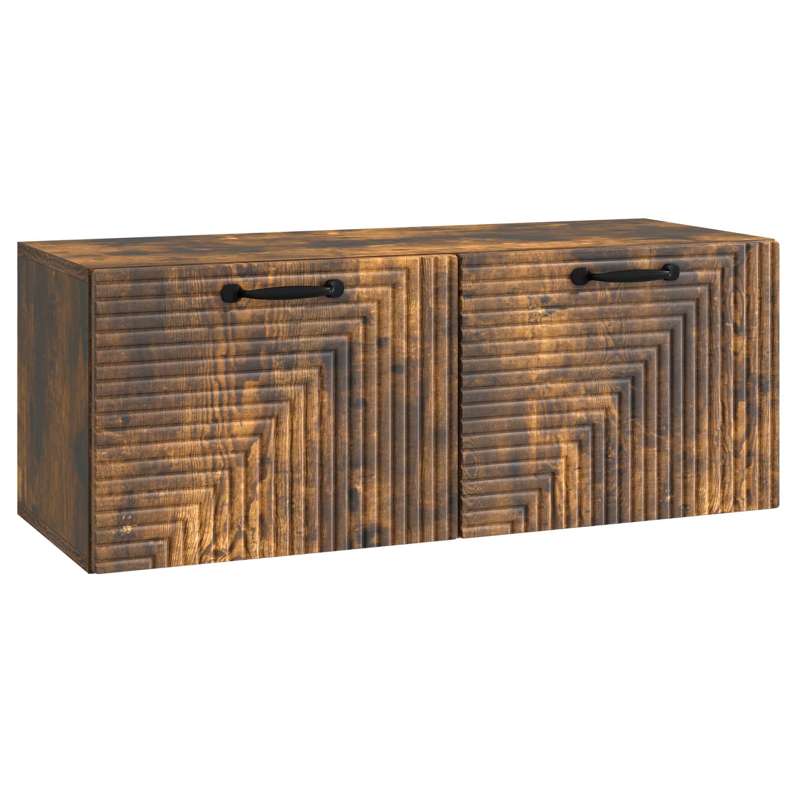 Væghængt TV-skab Røget eg 78,5 x 31 x 30 cm Konstrueret træ billede
