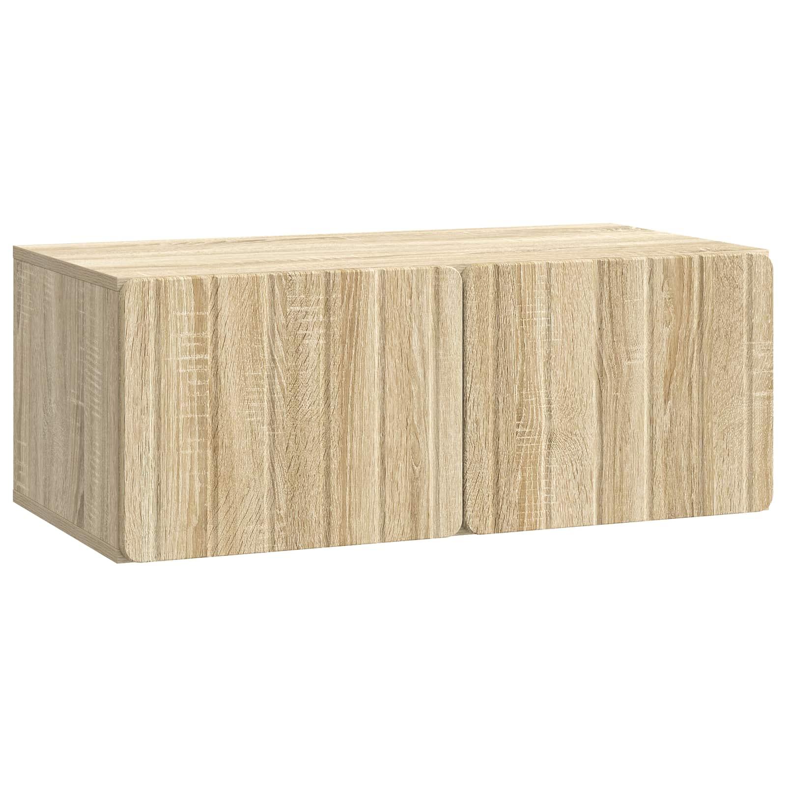 Væghængt TV-skab Sonoma-eg 78,5 x 41 x 30 cm Konstrueret træ billede