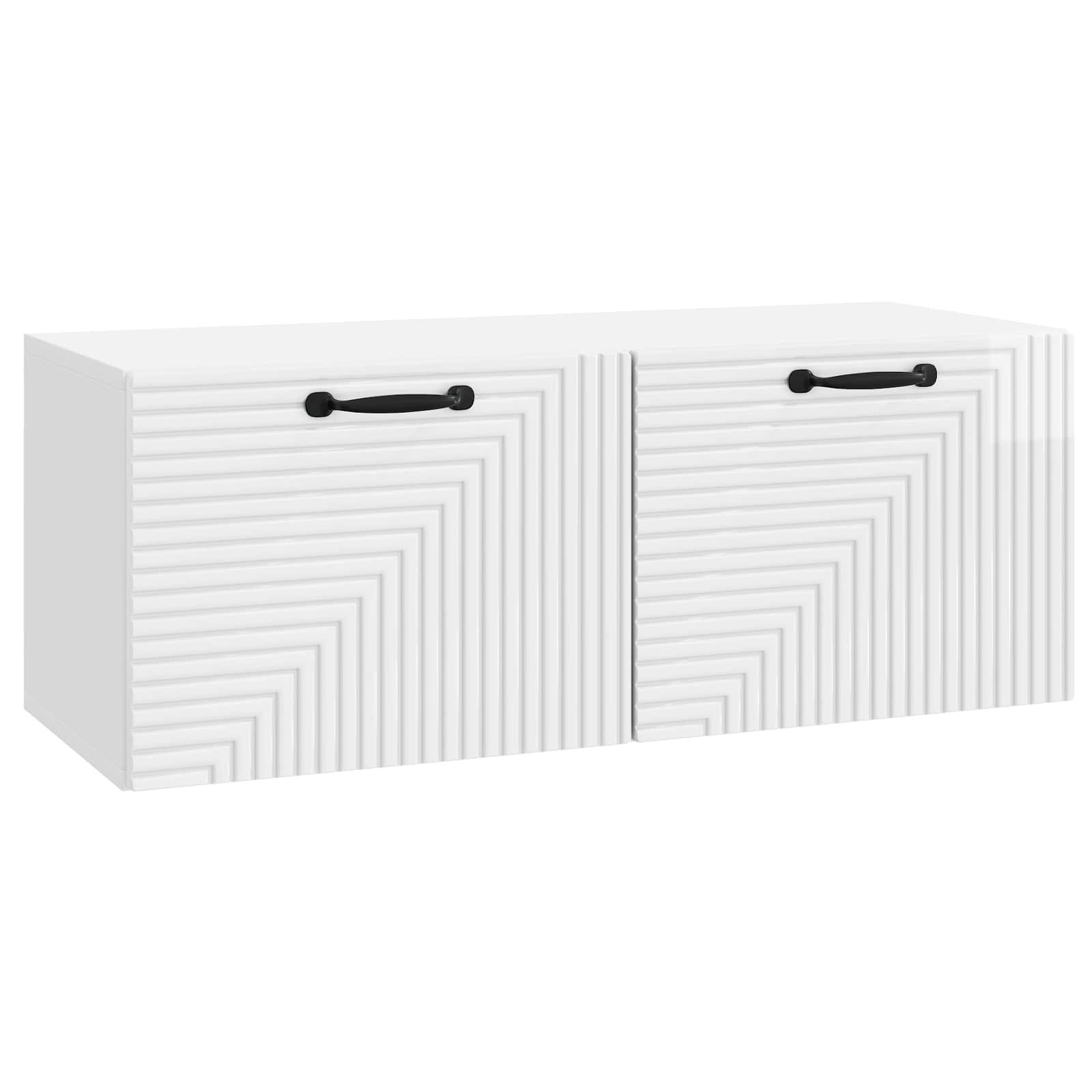 Væghængt TV-skab Vægmonteret Hvid højglans 78,5 x 31 x 30 cm billede