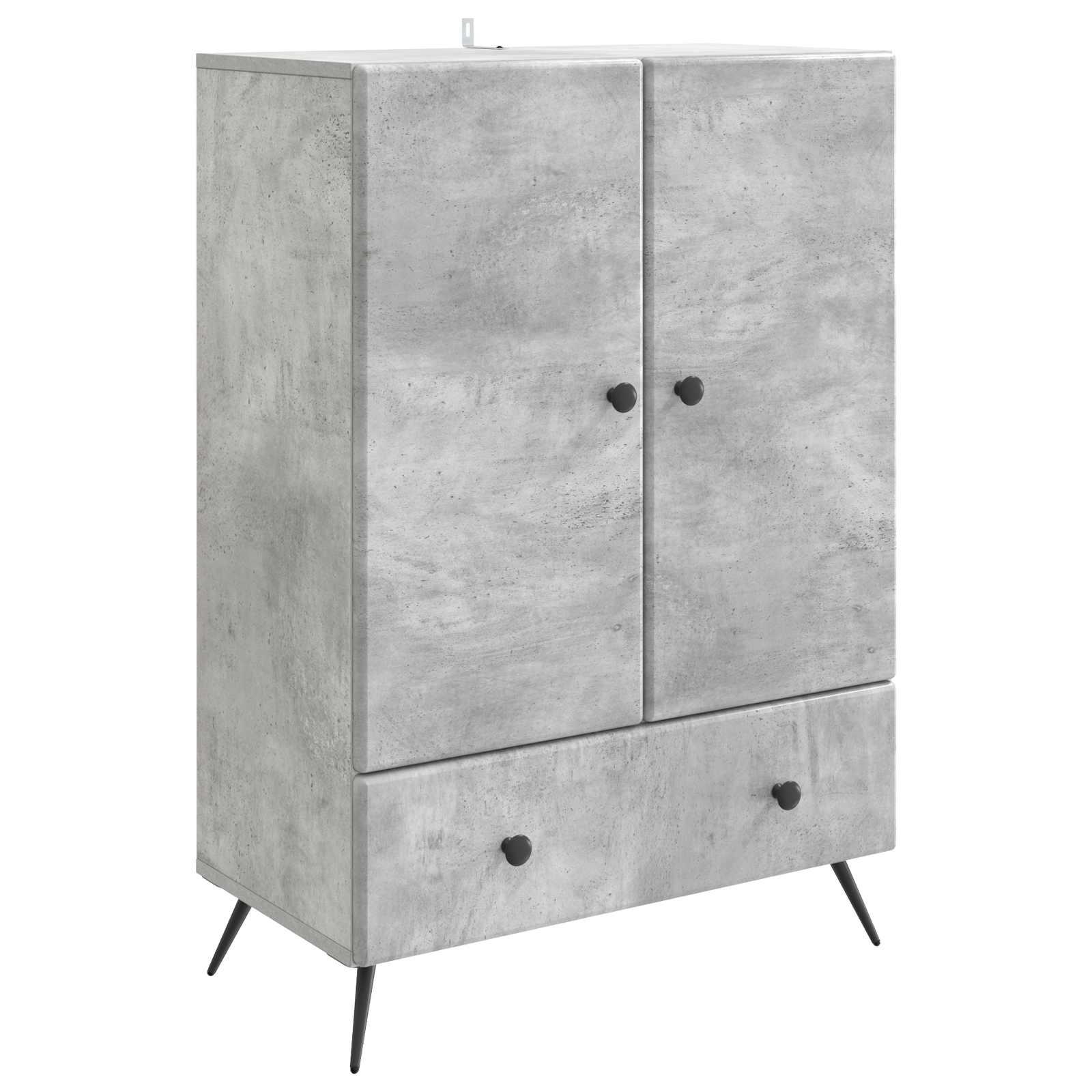 Sidebord med skuffe Betongrå 66 x 34,5 x 95 cm Konstrueret træ billede