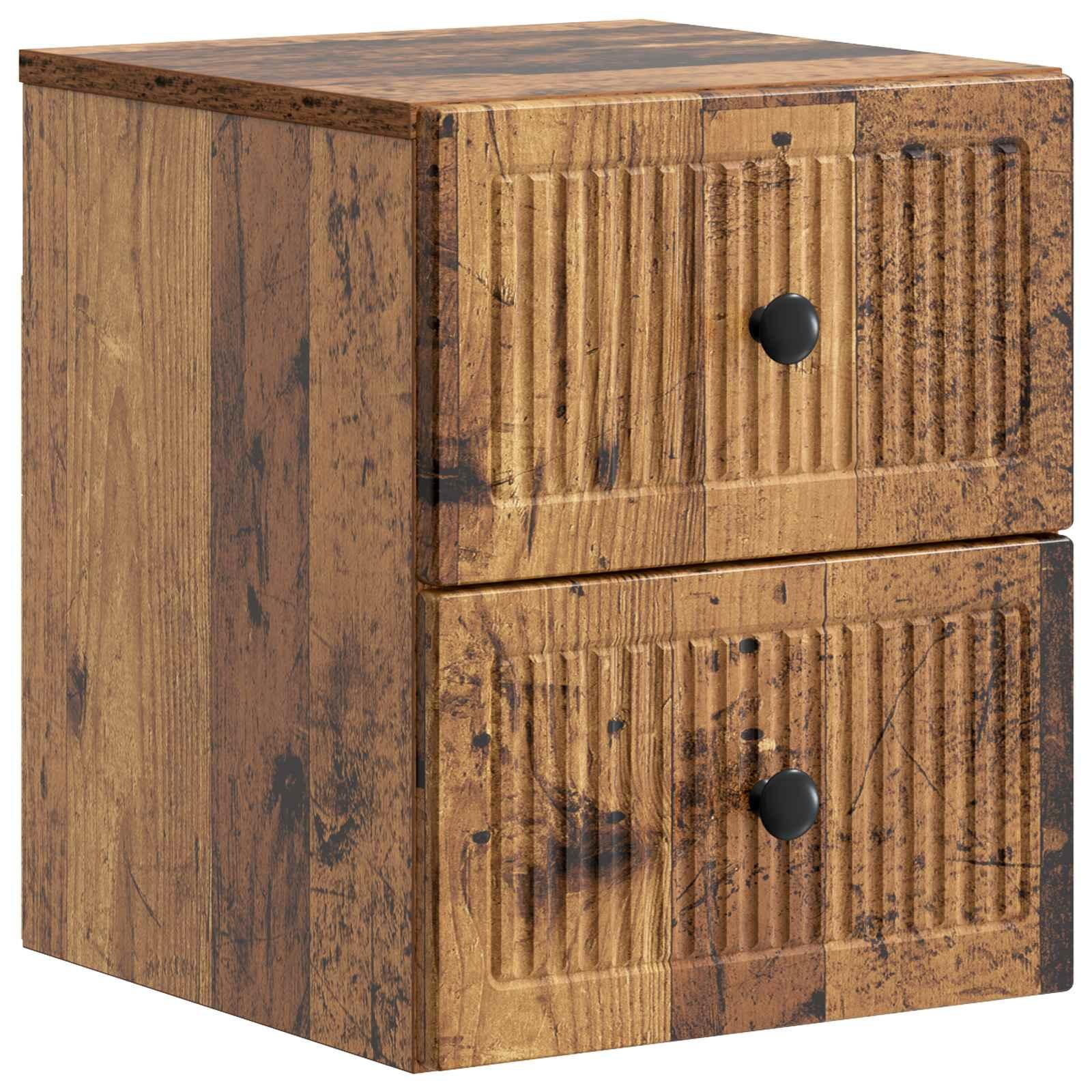 Væghængt Natbord Gammelt træ 33 x 34,5 x 40 cm Konstrueret træ billede