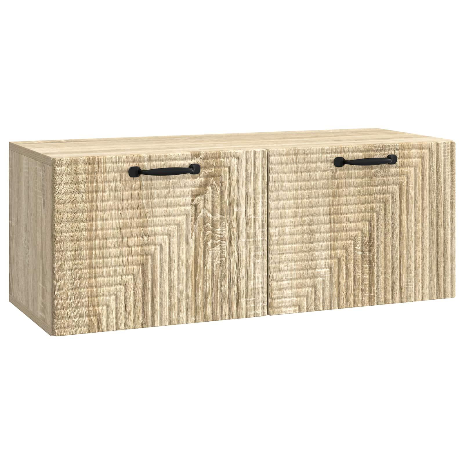 Væghængt TV-skab Sonoma-eg 78,5 x 31 x 30 cm Konstrueret træ billede